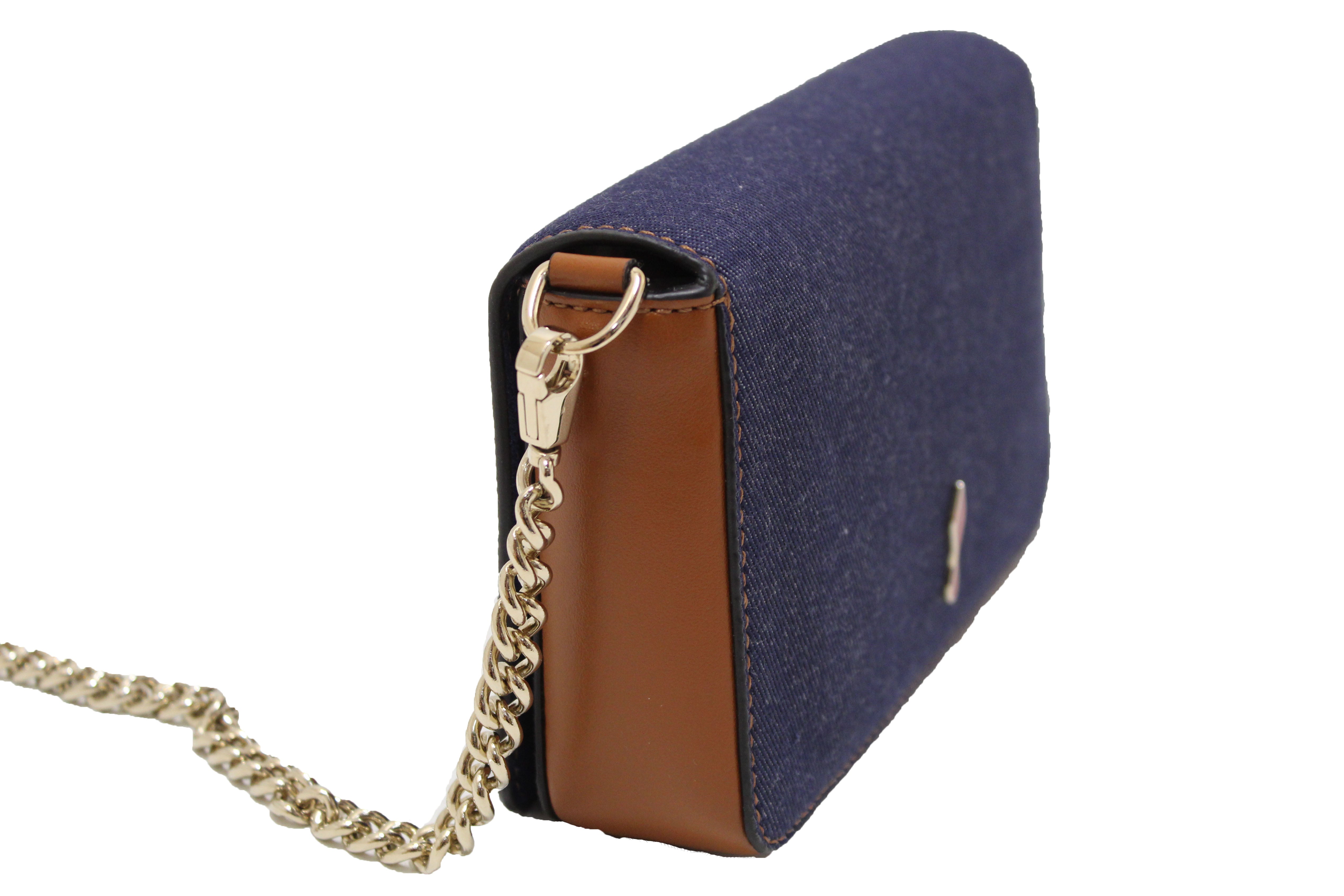 Authentic Christian Louboutin Blue Denim ZoomPouch Crossbody Bag for Women | Luxury Designer Shoulder Bag | Perfect for Parties, Date Nights & Travel