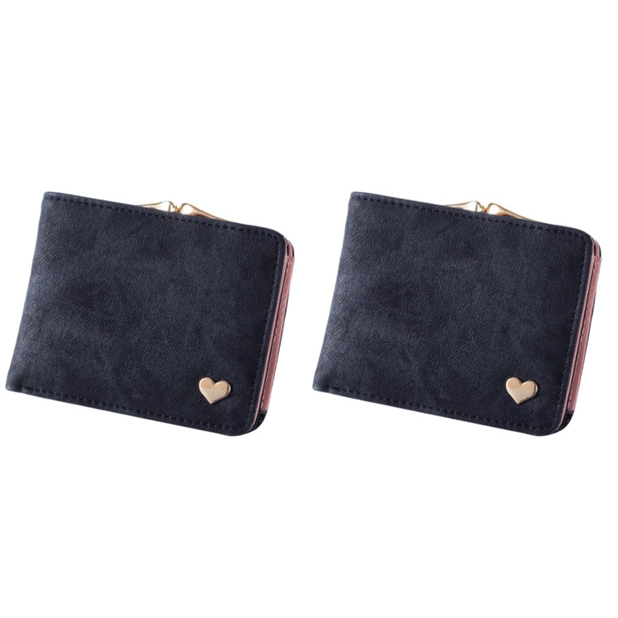 VALICLUD 2-Piece Heart-Shaped Small Wallet Set - Cute Credit Card Holder & Sweet Clutch Purse for Women | Perfect for Everyday Use, Date Nights & Gift Giving