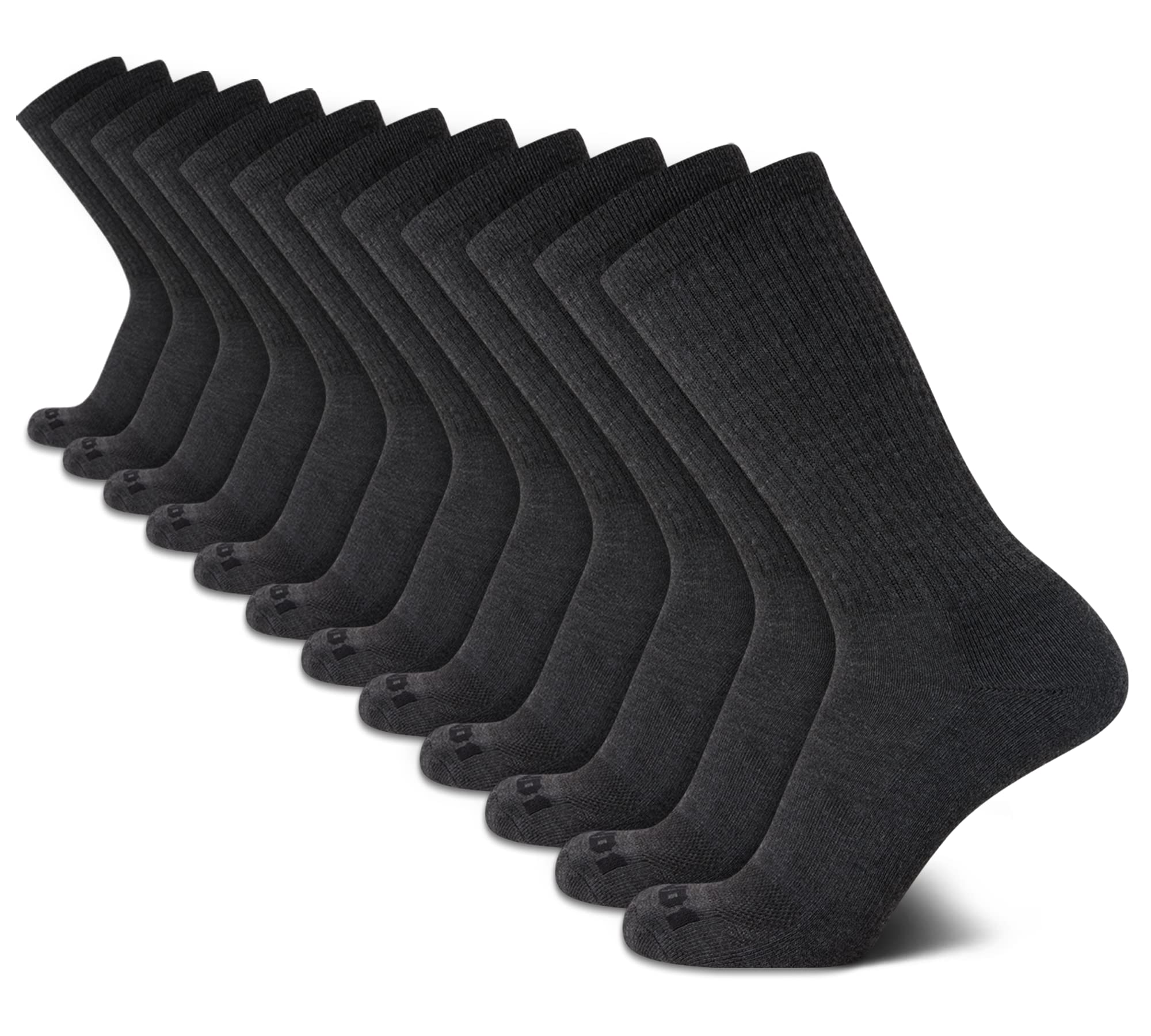 AND1 Men's Performance Cushion Crew Socks 12-Pack - Breathable Athletic Socks for Running, Basketball & Workouts (Sizes 6-12.5) - Comfortable Everyday Wear for Sports & Casual Use