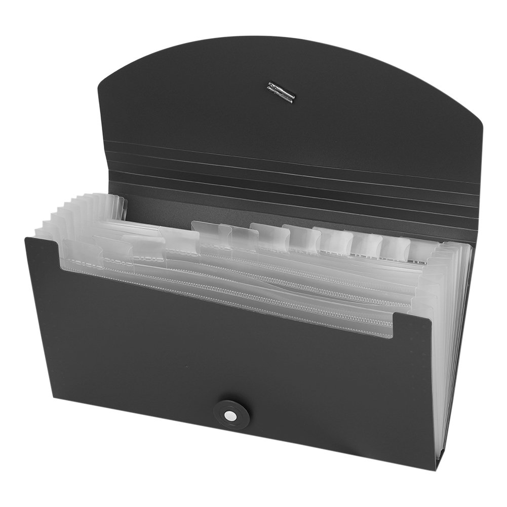 Portable Expanding File Folder with 13 Pockets - Waterproof Accordion Organizer with Elastic Closure & Tabs for Receipts, Coupons, Tickets - Perfect for Office, School, Travel & Home Organization