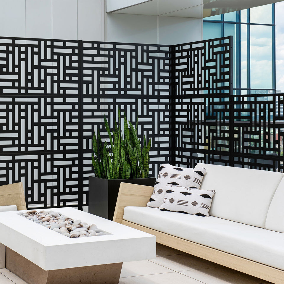 3-Piece Polypropylene Privacy Screen Blocks - Room Divider for Office, Home & Outdoor Use