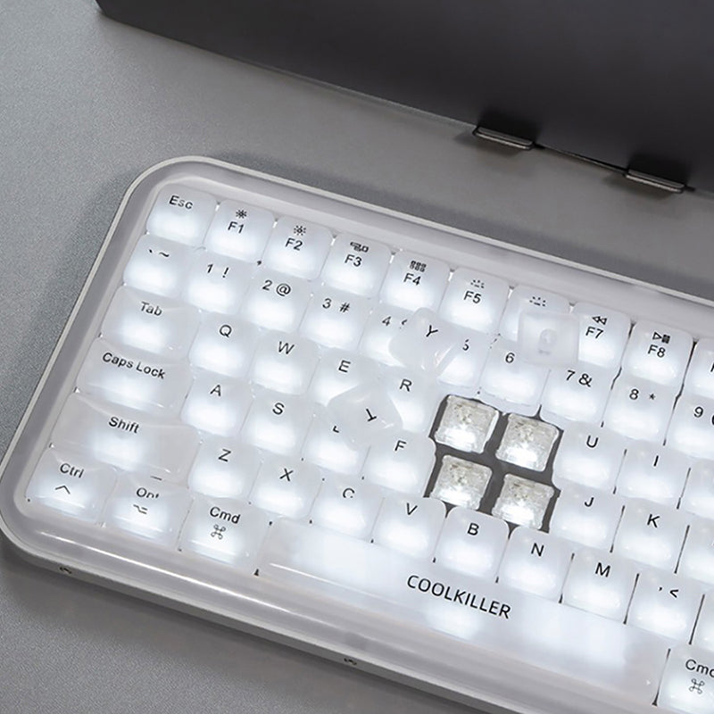 CoolKiller Balloon84 Low Profile Mechanical Keyboard - 75% Layout, Hot-Swappable RGB Backlit, Wireless Bluetooth 5.1 for Gaming & Office Typing - Perfect for PC, Mac, Laptop & Workspace Setup