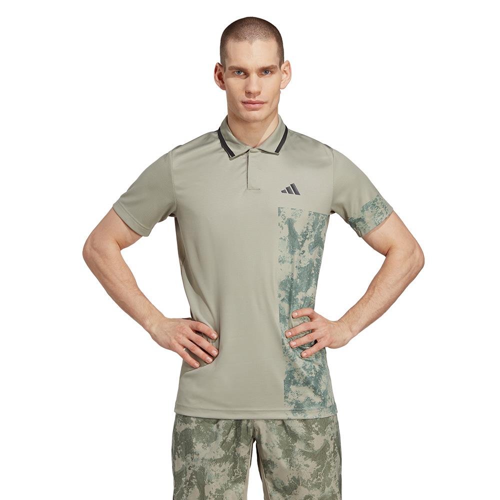 adidas Men's Paris Freelift Polo Shirt - Silver Pebble Color | Comfortable & Stylish Casual Wear for Golf, Work & Everyday Outfits
