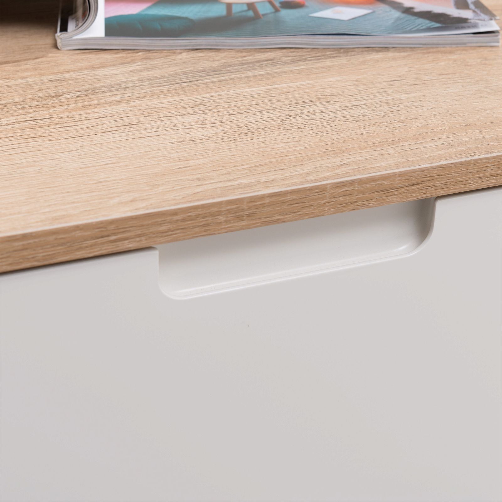 Stylish Tuscany Coffee Table 1200mm - Solid Oak Wood with White Finish by Criterion | Perfect for Living Room, Lounge & Home Decor