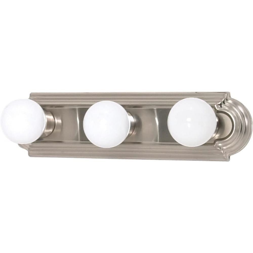 Nuvo 60/6072 Three Light Vanity Set - Polished White/Nickel, Bathroom Sconce Lighting, Silver Finish for Modern Bathroom & Bedroom Decor