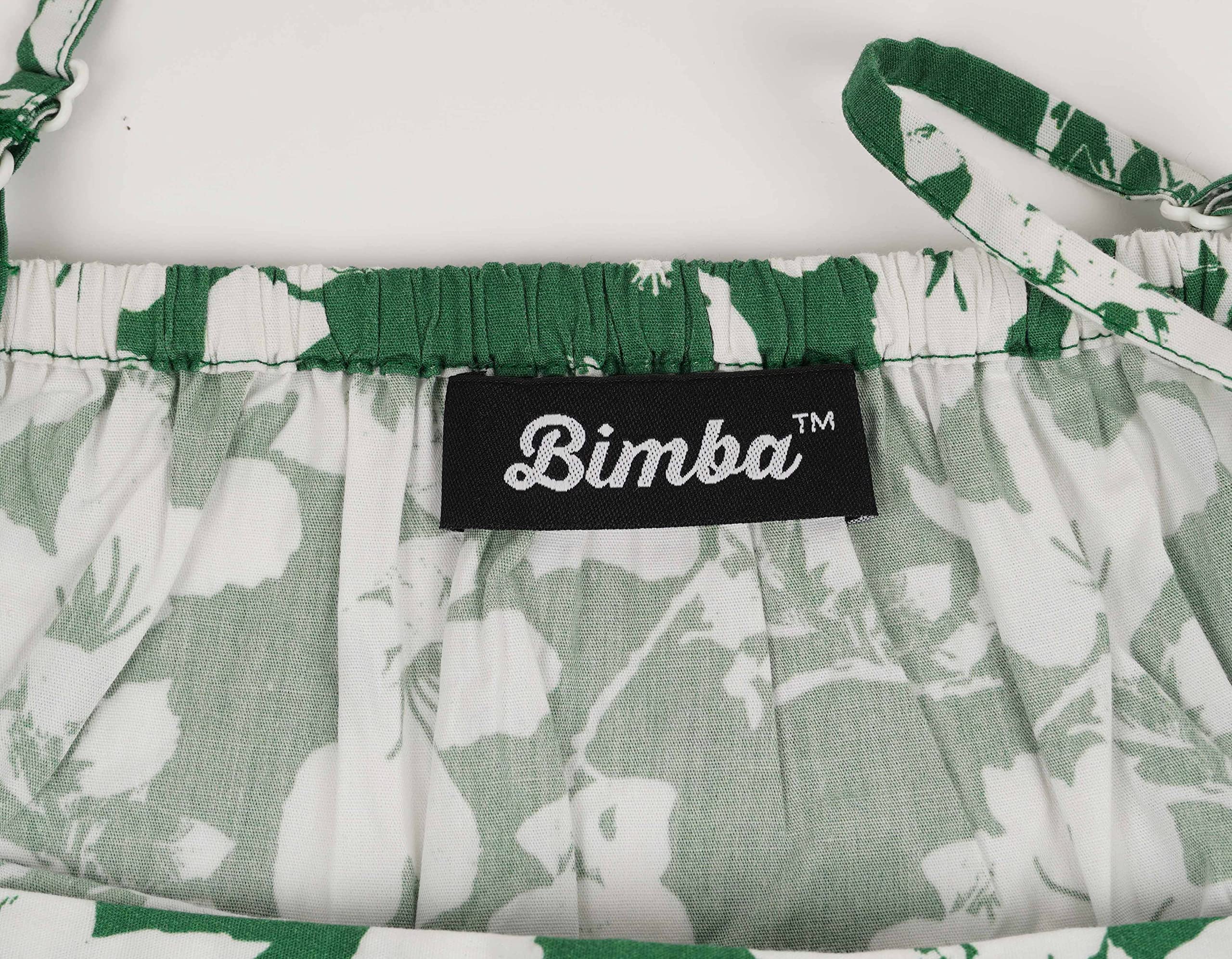 Bimba Women's Casual Floral Printed Spaghetti Strap Sundress - Short Summer Midi Dress for Beach, Vacation & Outdoor Activities