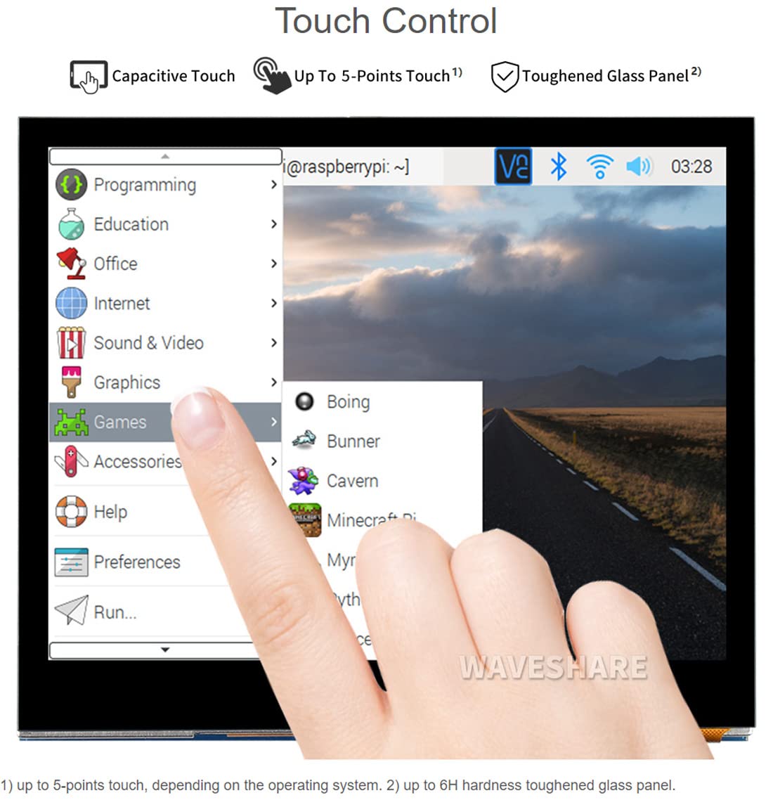 Waveshare 3.5 Inch Capacitive Touch Screen LCD Display for Raspberry Pi - IPS Monitor with 640×480 Resolution, DPI Interface, Tempered Glass Cover & Low Power Consumption - Perfect for DIY Projects, Smart Home Control & Embedded Systems
