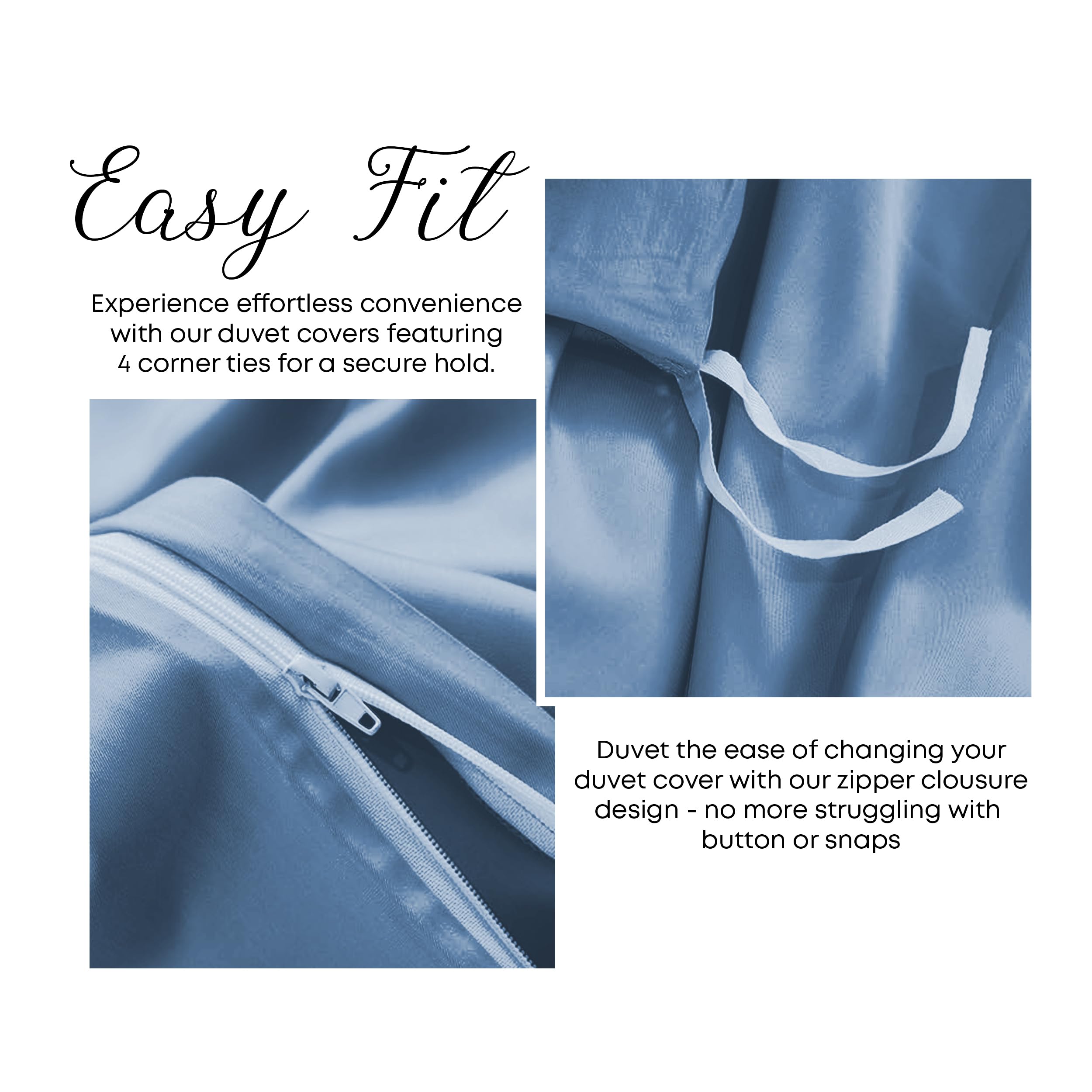 Premium Bamboo Viscose Duvet Cover Set - Oversized King Size, Soft Breathable Cooling Bedding with Zipper & Corner Ties (Bahamas Blue) - Perfect for Hot Sleepers & Eco-Friendly Bedrooms