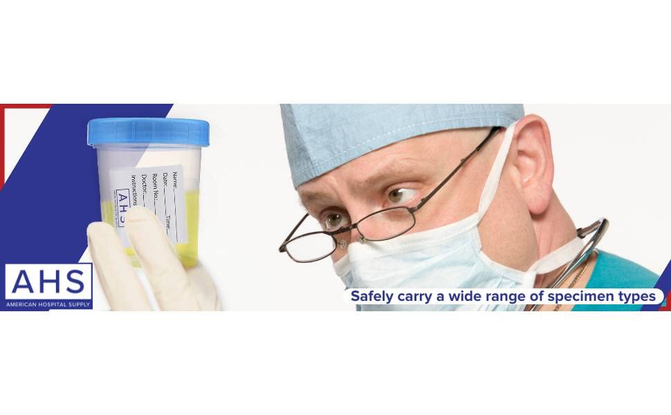 AHS Sterile Urine Specimen Cups with Leak-Proof Lids - 4oz Disposable Medical Sample Containers (Pack of 10) | Ideal for Hospital, Clinic & Home Urine Tests | BPA-Free & Single-Use Medical Supplies