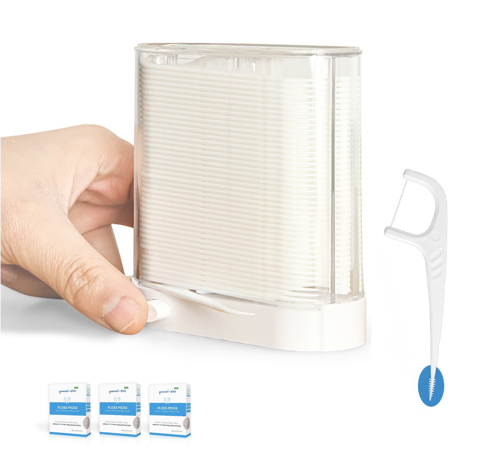 Automatic POP-UP Dental Floss Holder & 238 Count Floss Picks with 2-in-1 Design - Soft Floss Sticks & Interdental Brushes for Oral Hygiene | Perfect for Travel, Home & Office Use