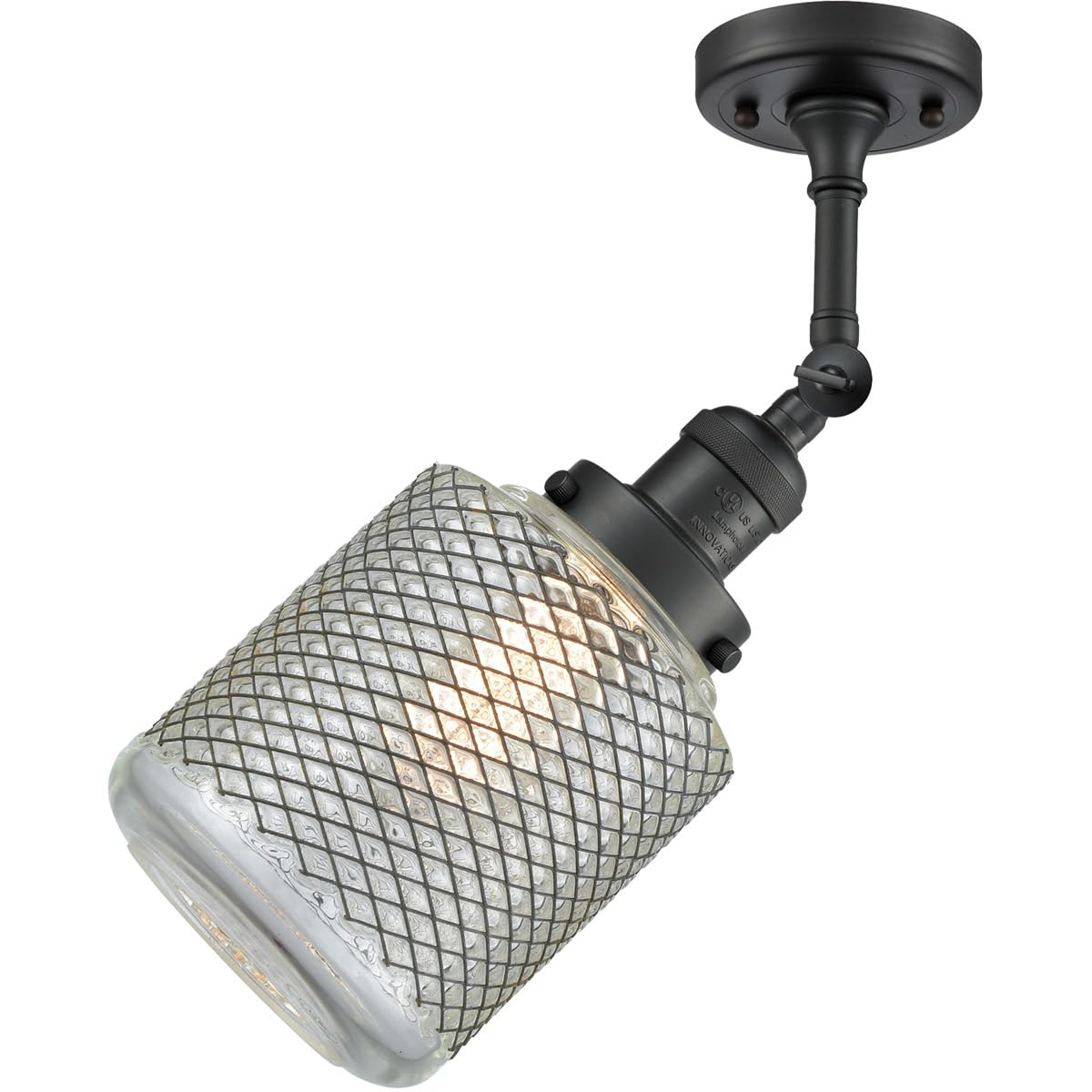 Innovations 201F-BK-G262-LED Matte Black Semi-Flush Mount Ceiling Light Fixture - Perfect for Bedroom, Kitchen, Hallway & Modern Home Decor