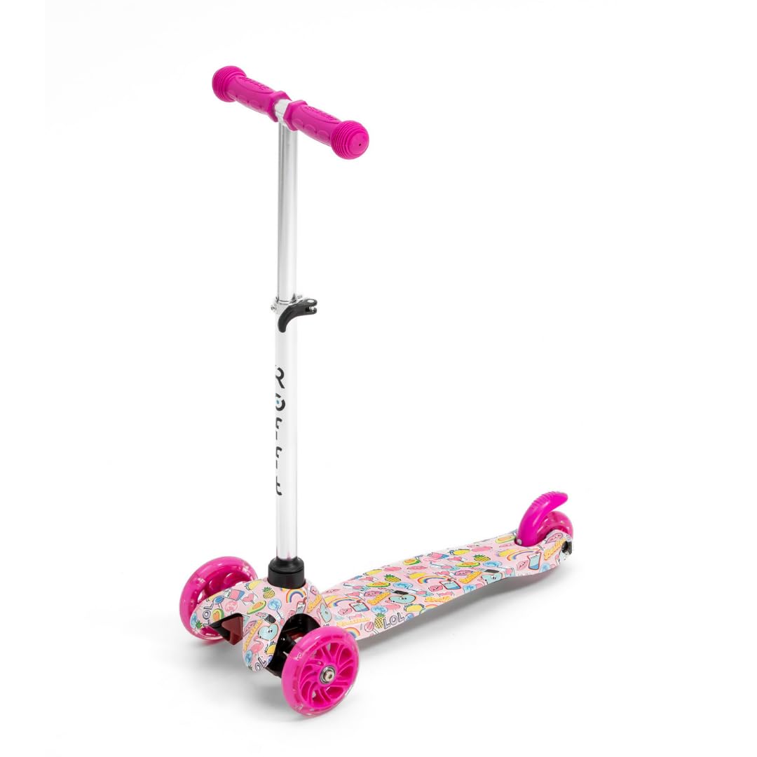 **Best Kids Scooter for Ages 3-5 - Self-Balancing with Light Up Wheels & Adjustable Height - Wide Deck & Aluminum T-Bar - Perfect for Boys & Girls Outdoor Play & Commuting**