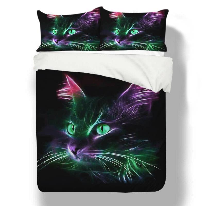 3D Animal Cat Print Duvet Cover Set - 2/3PCS Soft Textile Bedding Set for US Full Size Bed | Perfect for Cozy Bedrooms, Kids Rooms & Pet Lover Home Decor
