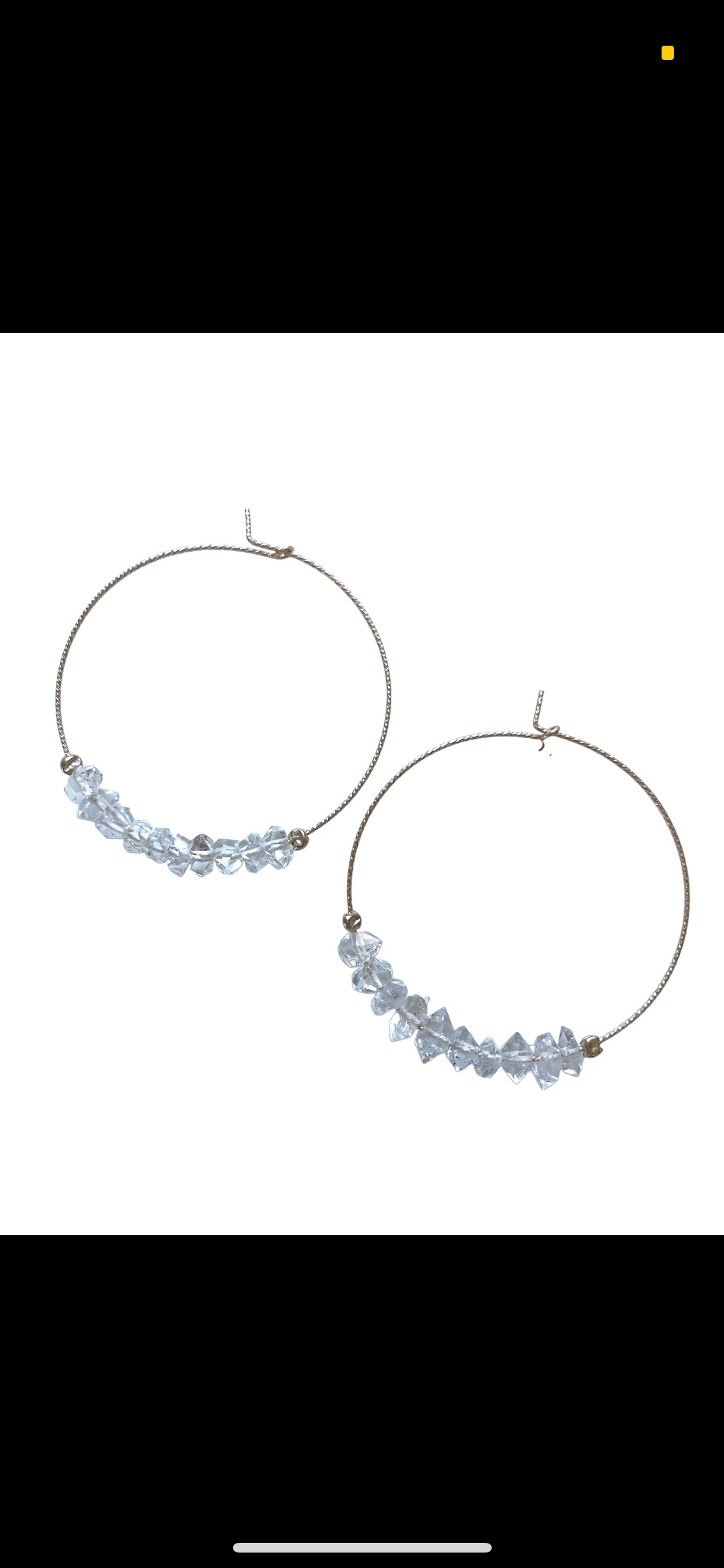 14K Gold Plated Herkimer Diamond Hoop Earrings for Women - Sparkling Crystal Stud Earrings for Daily Wear & Special Occasions
