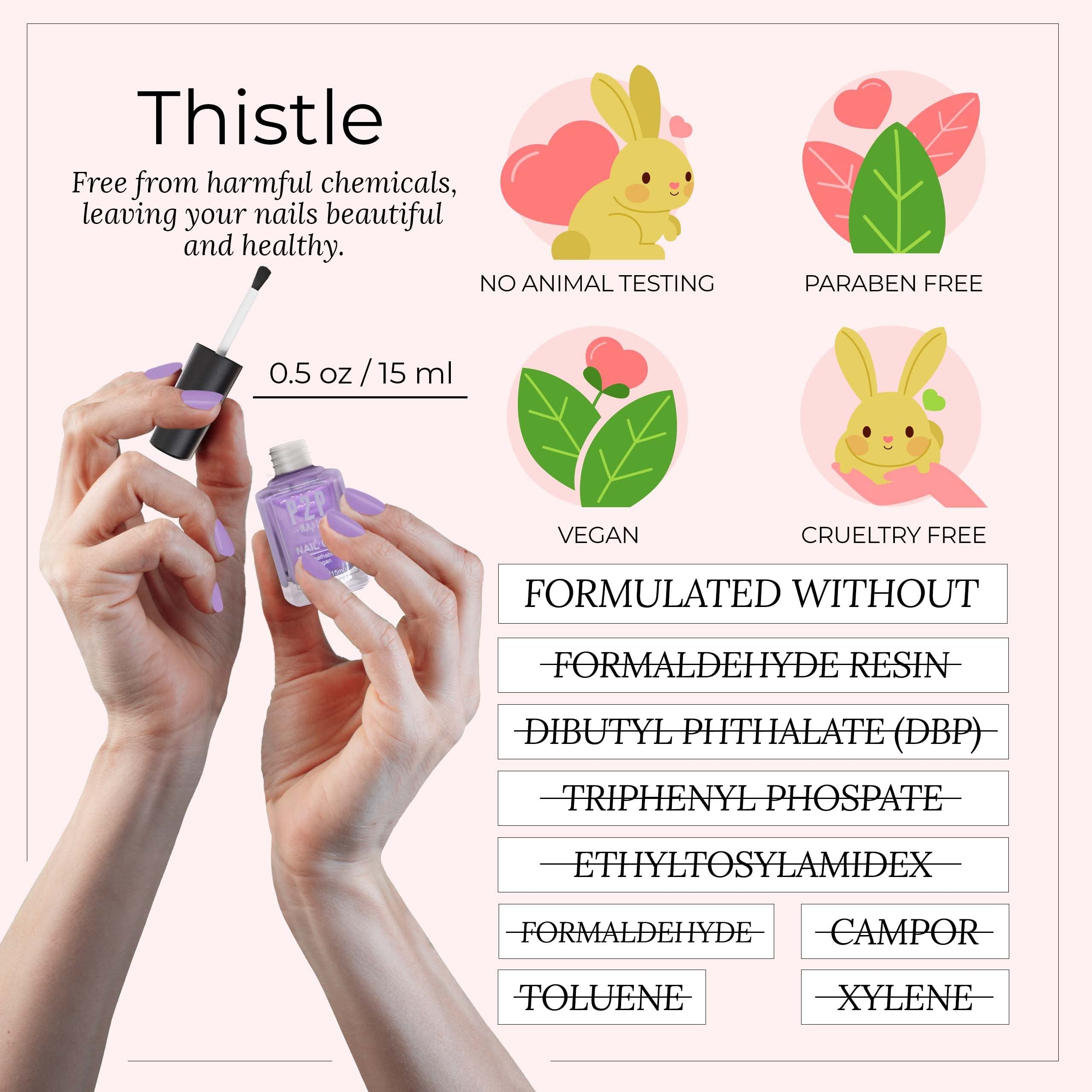 Vegan Purple Nail Gel Polish - Quick Dry, Smooth Texture, Natural Shine & Scratch Free - Vibrant Colors Gel Nail Polish (Thistle) for Manicures, Pedicures & Nail Art Designs