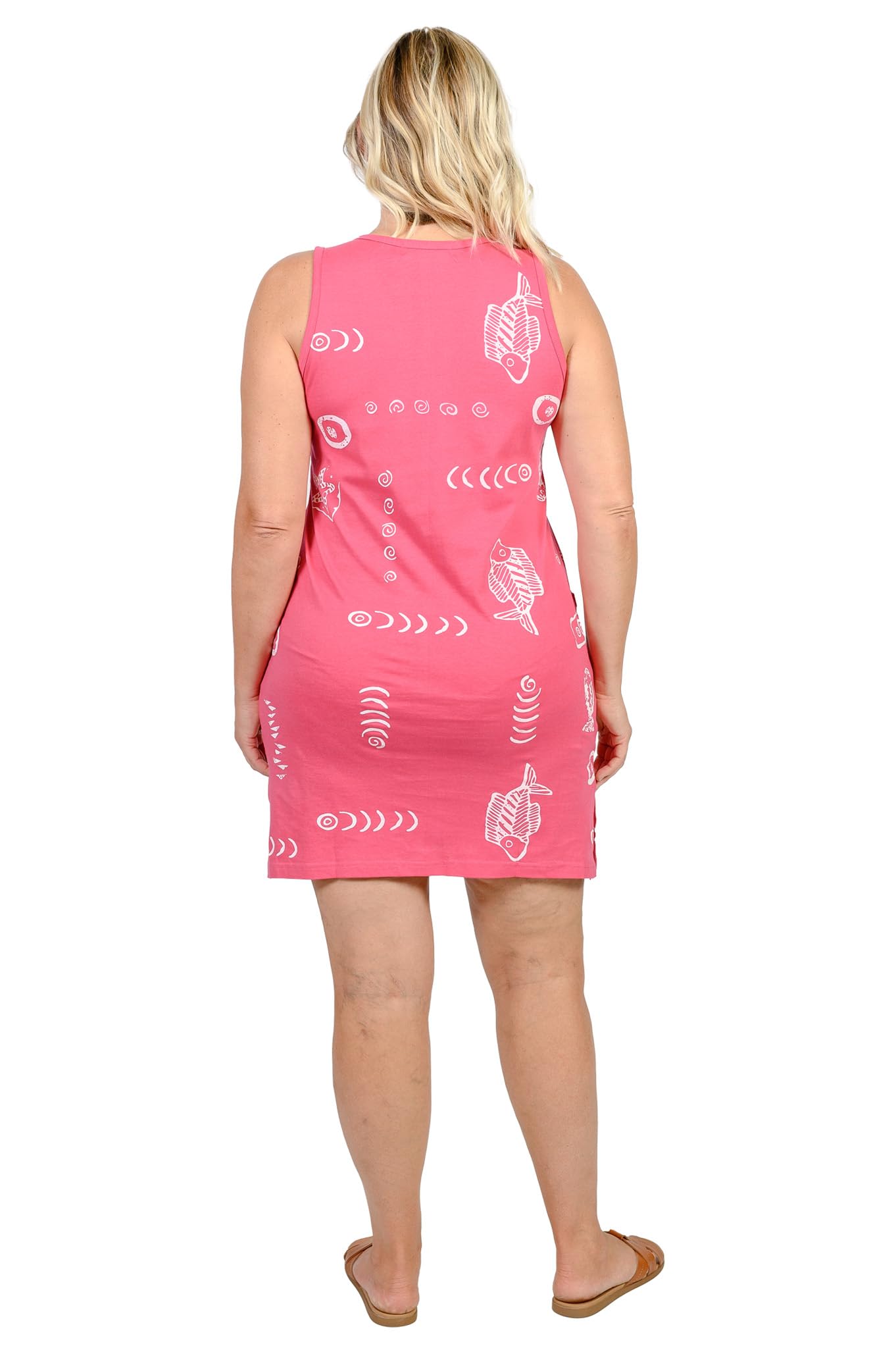 INGEAR Women's Summer Beach Dress - Short Sleeve Cotton Shift Dress for Vacation, Swim Cover Up - Perfect for Poolside, Beach Outings & Casual Wear