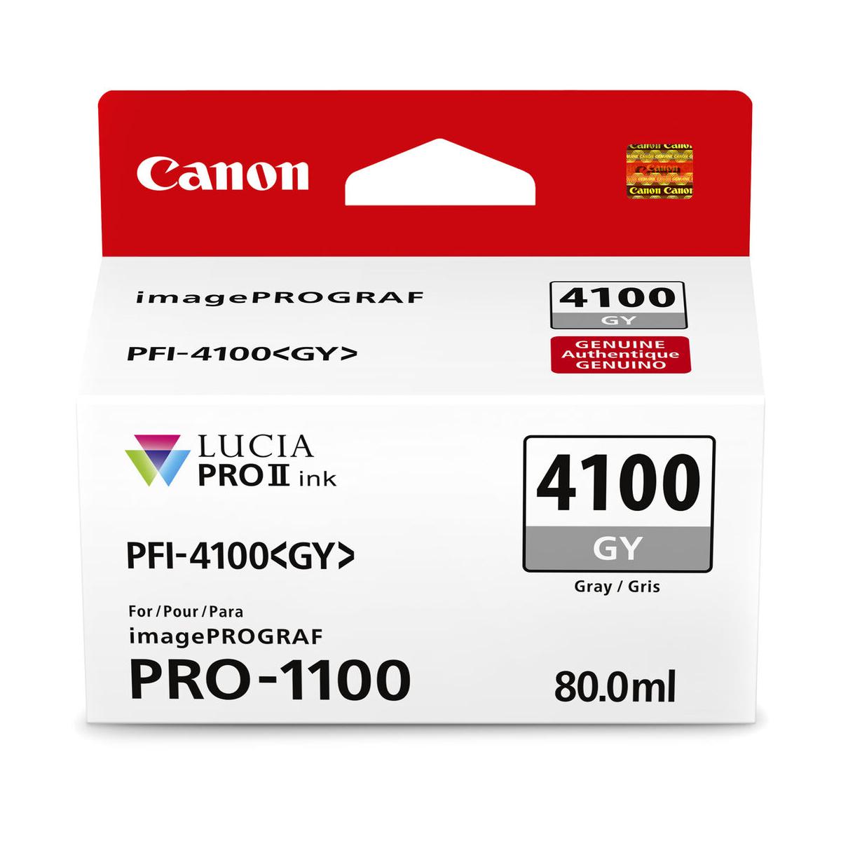Canon PFI 4100 Gray Pigment Ink Tank 80mL (PRO 1100) - High-Quality Printer Ink for Professional Photo Printing, Artwork, and Documents - Perfect for Home Office, Studio, and Business Use