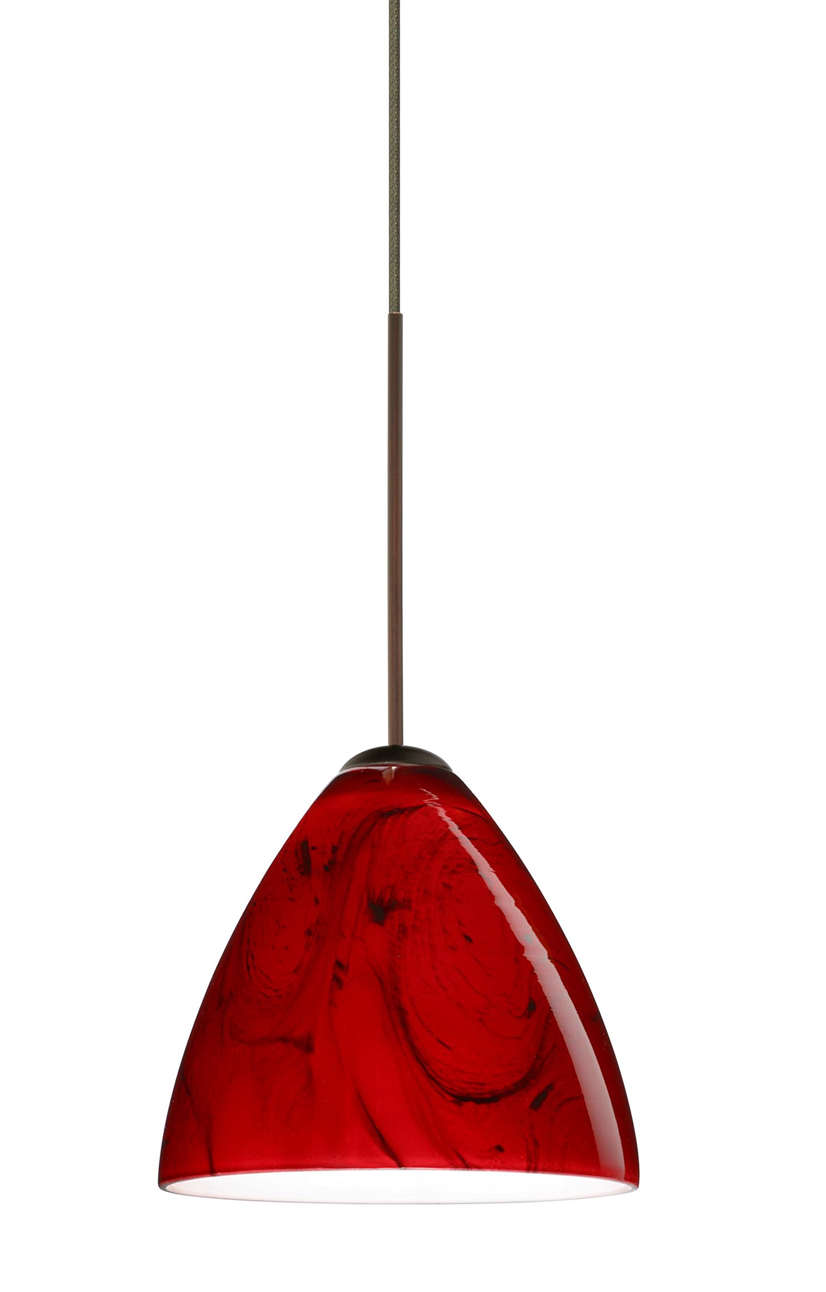 1XT-1779MA-BR Art Glass One Light Pendant - Bronze/Dark Finish - Mia Collection - Elegant Ceiling Lighting for Dining Room, Kitchen Island or Entryway