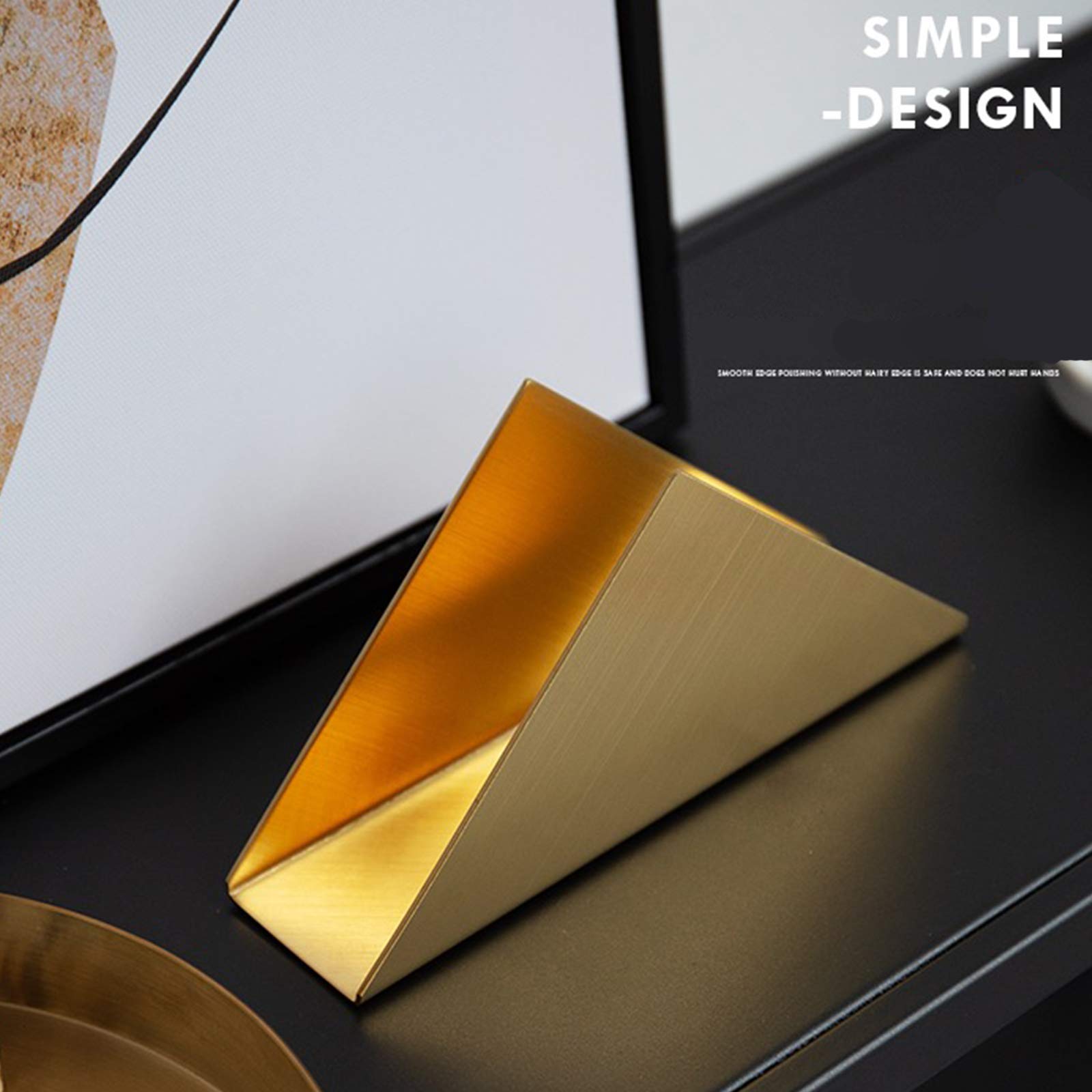 Premium Gold Napkin Holder - Freestanding Steel Tissue Dispenser for Dining Table, Kitchen Countertop & Guest Towels | Elegant Triangle Design | Perfect for Restaurants, Weddings & Home Decor