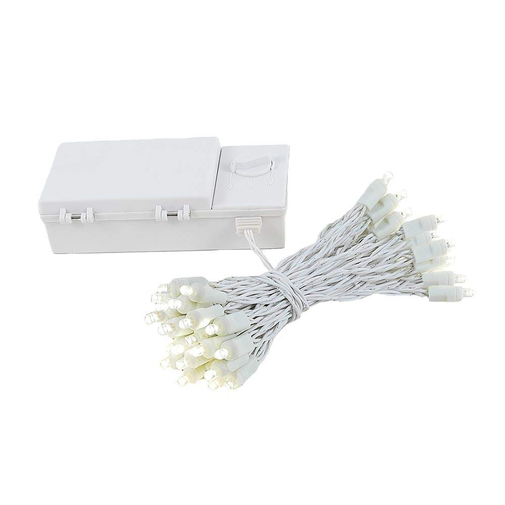 50 LED Battery Operated Christmas Lights - Green Wire Mini String Lights (17ft) for Holiday Decor, Parties, Weddings & Indoor/Outdoor Decorations