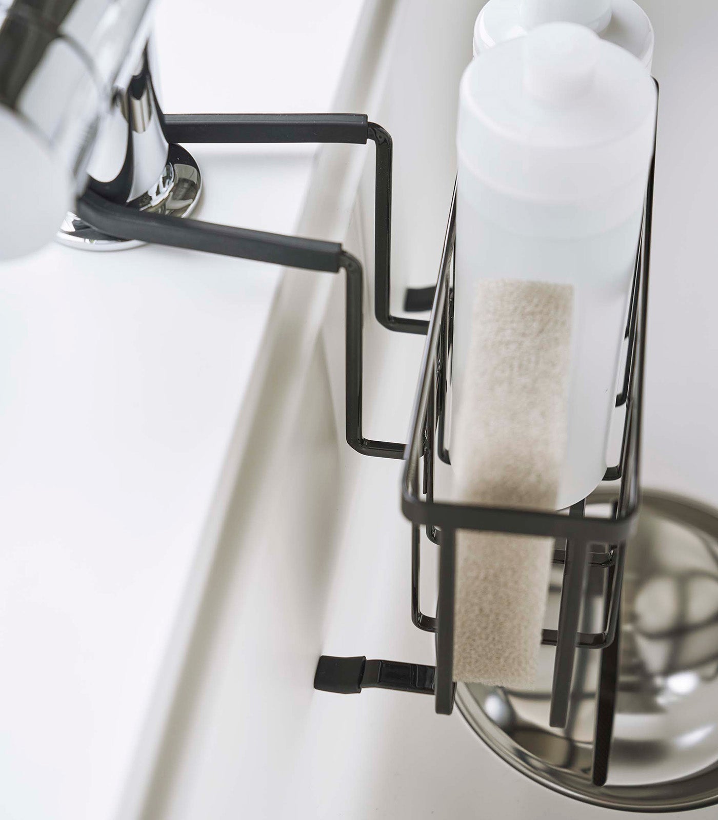 Stainless Steel Faucet Hanging Sponge Holder - Kitchen Sink Organizer for Sponges & Brushes | Perfect for Dishwashing, Cleaning & Bathroom Storage