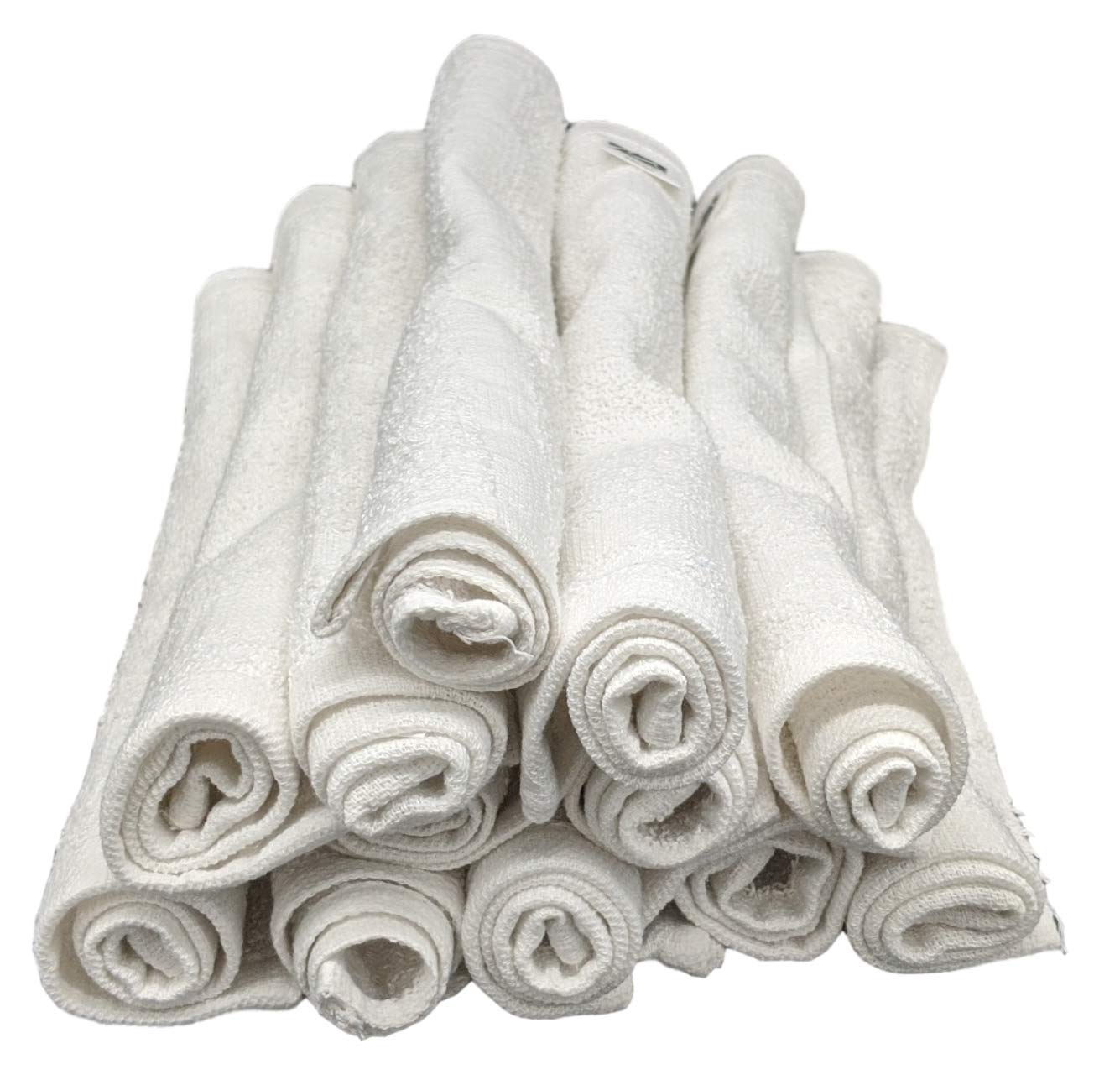 600 Pack 12x12 Inch White Cotton Rags - Reusable Lightweight Thin Cleaning Cloths for Wood Staining, Painting, Crafts, Garage & Auto Detailing - 1lb per Dozen - Perfect for DIY Projects, Home Cleaning & Workshop Use
