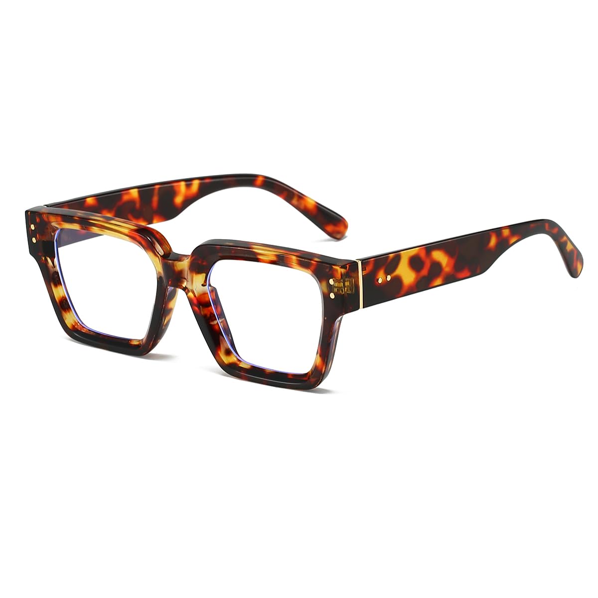 JOVAKIT Square Blue Light Blocking Glasses for Women & Men - Trendy Thick Frame Computer Eyeglasses | Anti-Eyestrain & UV Protection | Perfect for Office Work, Gaming & Screen Time