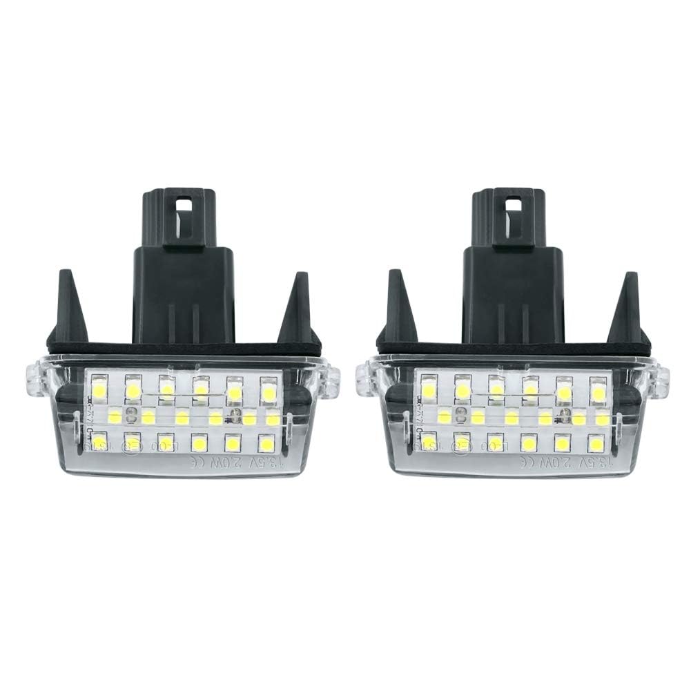 Gempro 2Pcs LED License Plate Light Lamp Assembly for Toyota Camry Yaris Highlander Prius C Avalon - 18SMD Xenon White LED Lights - Bright & Durable Replacement - Perfect for Night Driving & Enhanced Vehicle Appearance