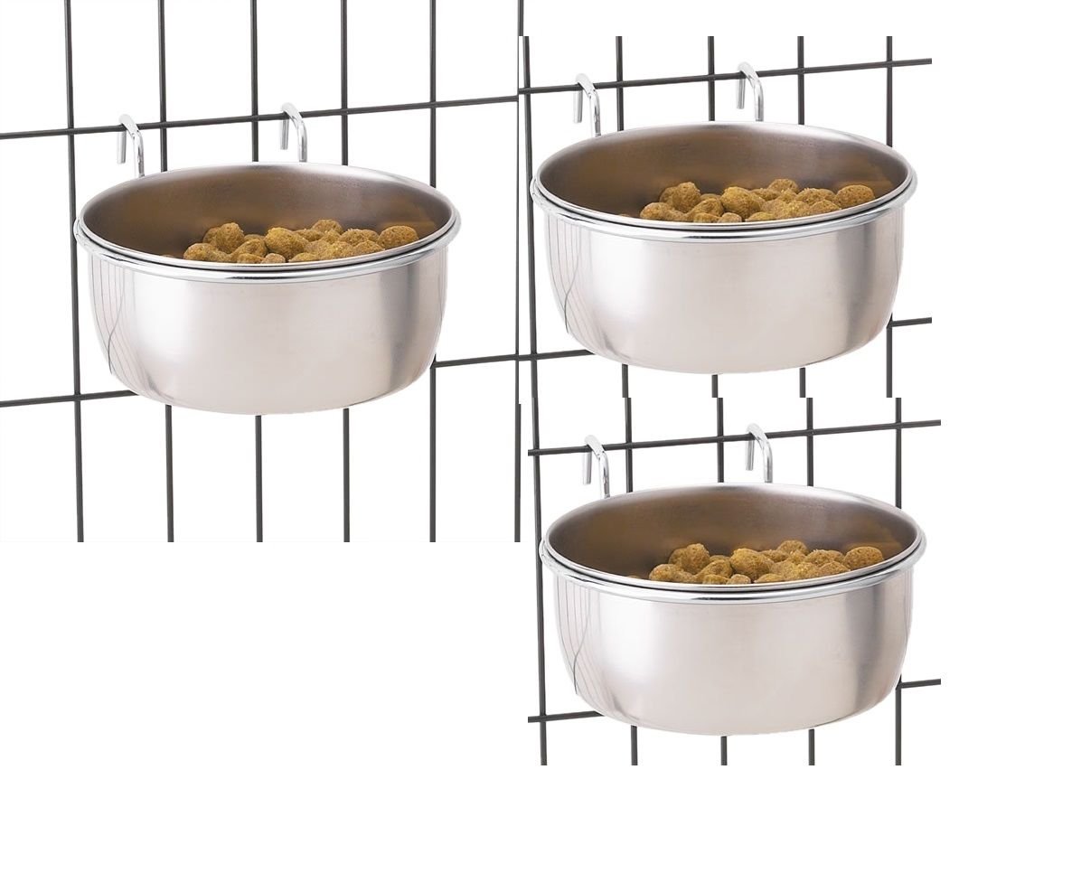 Premium Stainless Steel Hanging Dog Bowl - 8oz Durable Crate Cup for Pets - Perfect for Travel, Crate Training & Outdoor Adventures