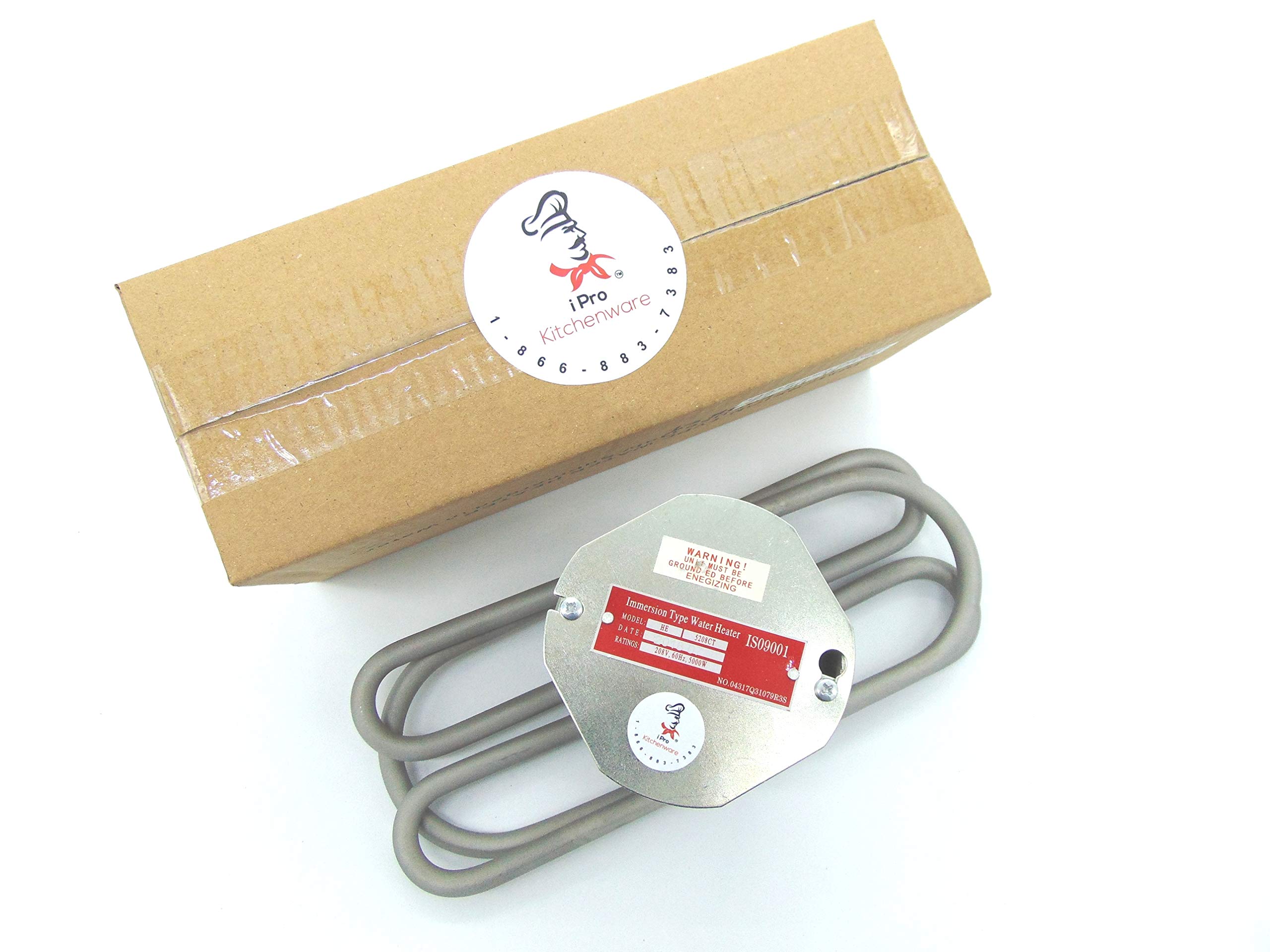 5000W Electric Water Immersion Heater Element for Steam Tables & Buffet Warmers - 208V 1-Phase Commercial Food Warming Solution - Perfect for Catering, Restaurants and Buffet Service