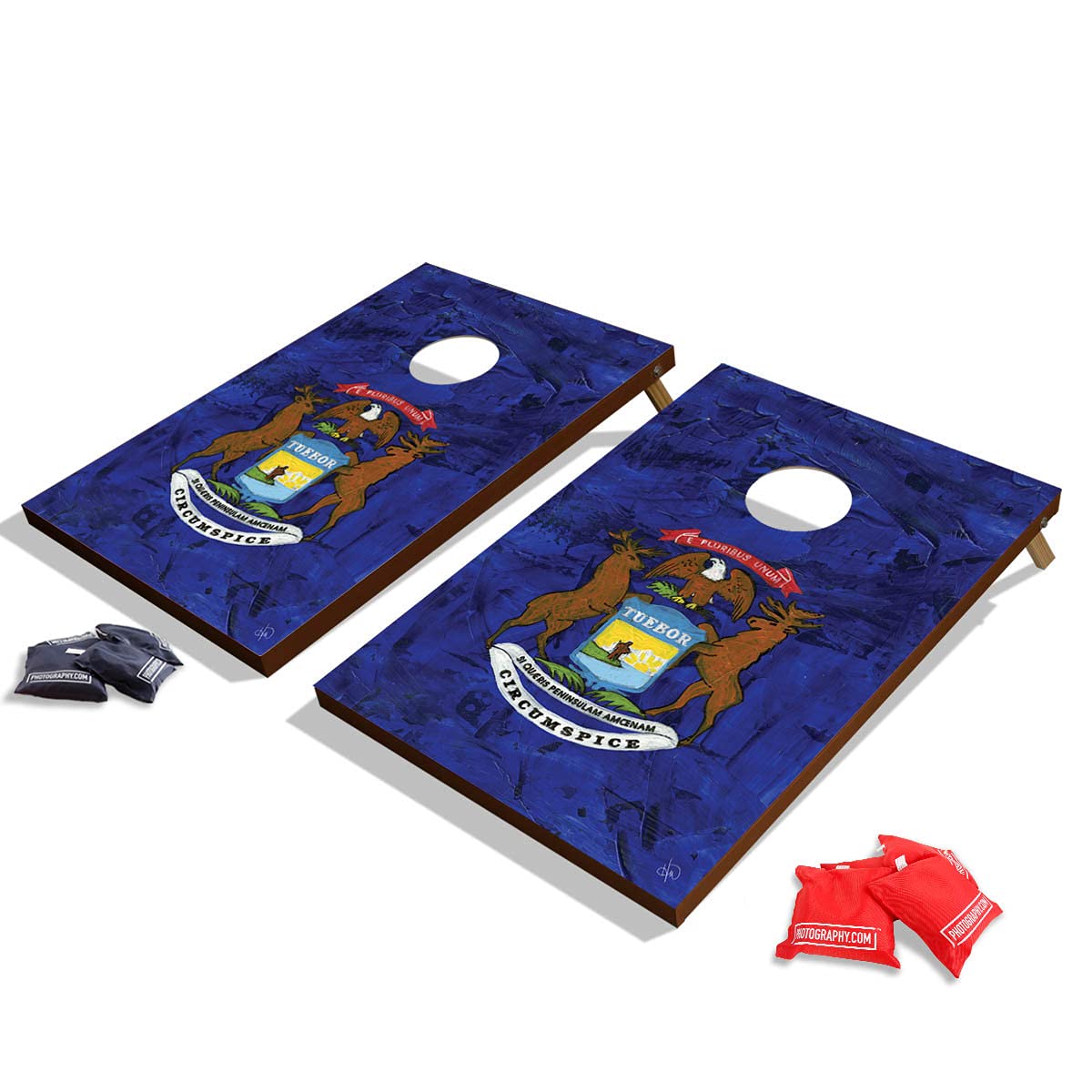 24x36 Inch Custom State Flag Cornhole Game Set - Premium Bean Bag Toss for Backyard Parties, Tailgating & Outdoor Events