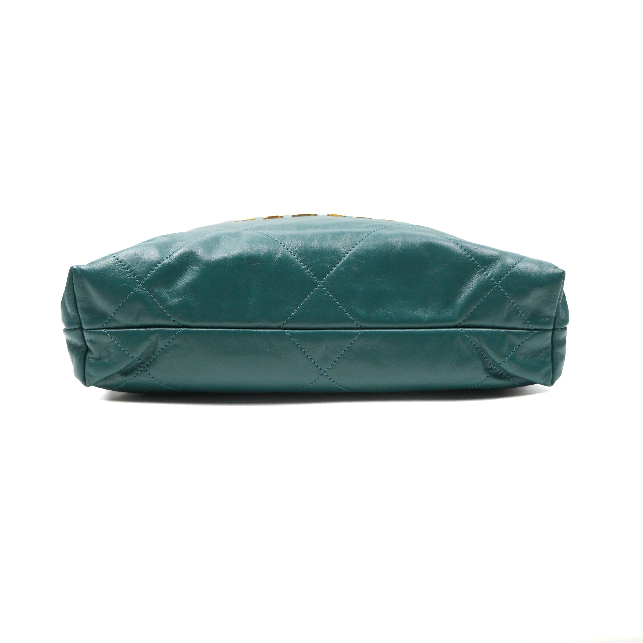 Chanel 22 Small Quilted Backpack in Green Shiny Calfskin Leather - Luxury Designer Handbag for Women, Perfect for Everyday Use & Fashion Outings
