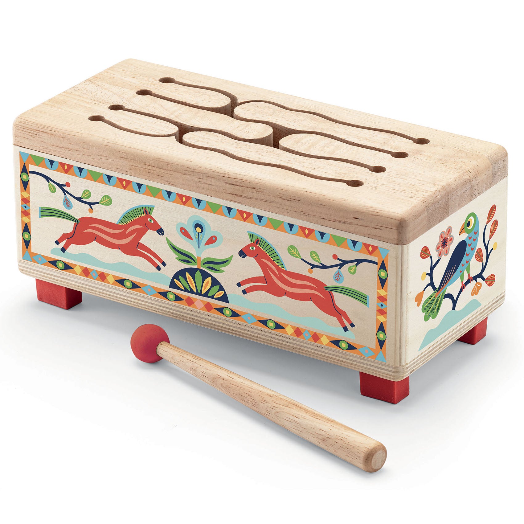 Premium Handcrafted Wooden Drum - Natural Acoustic Percussion Instrument for Music Lovers - Perfect for Home Decor, Meditation, and Musical Performances