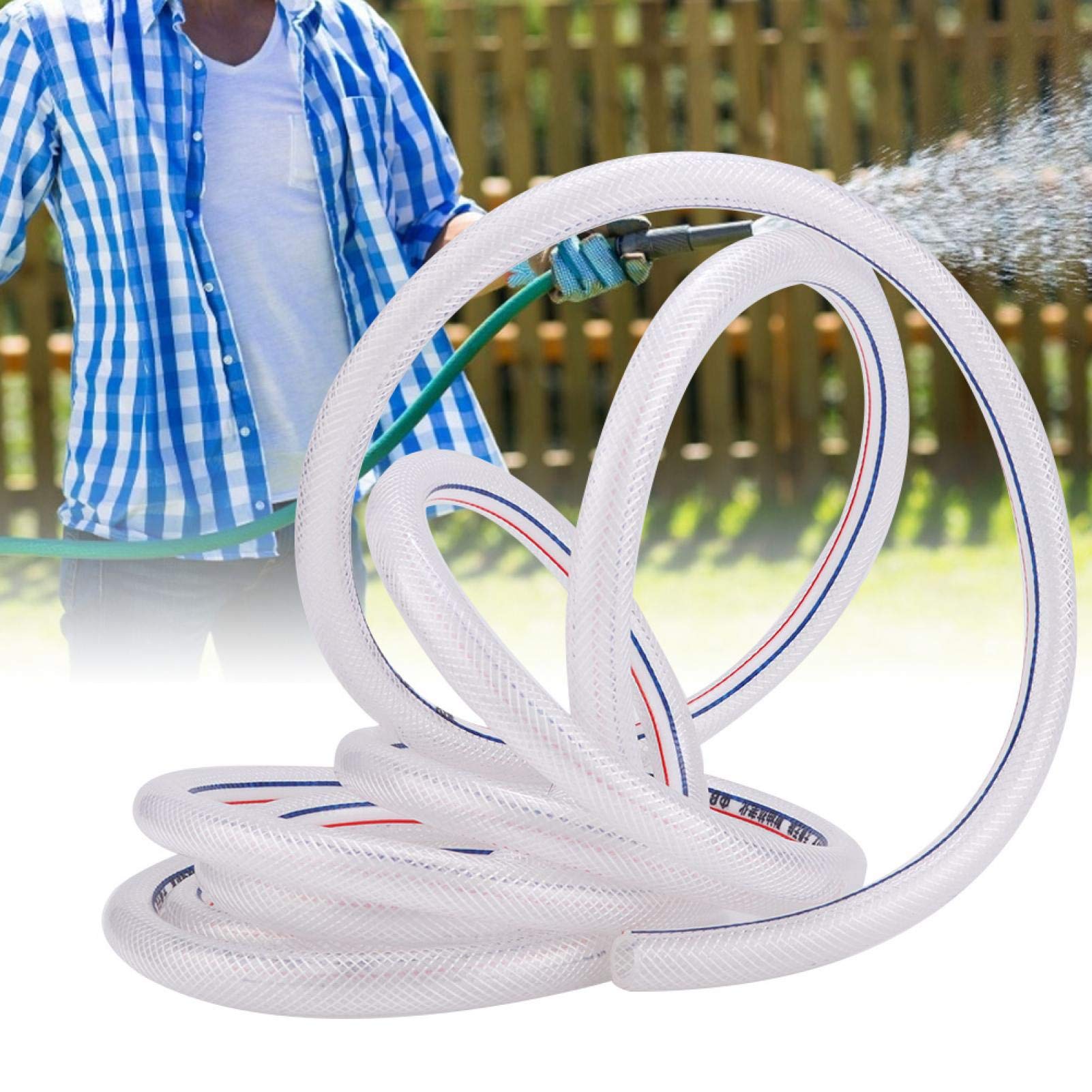 Clear PVC Braided Hose - Flexible Garden Irrigation Tube for Industrial, Agricultural & Home Gardening (300cm) - Perfect for Watering Plants, Lawn Care & Farm Irrigation