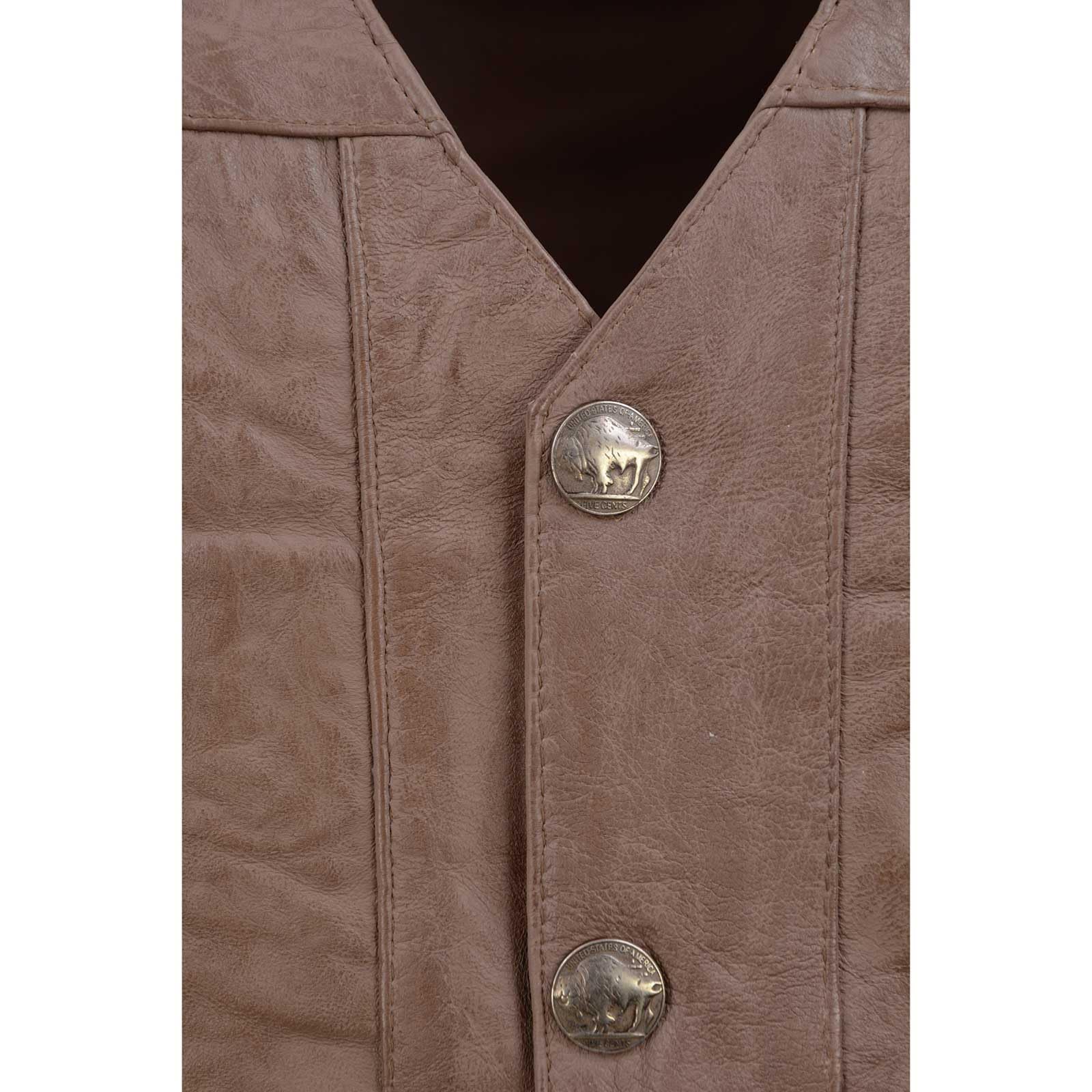 Milwaukee Leather Men's Premium Classic V-Neck Motorcycle Vest - Large Size | Genuine Leather Biker Jacket for Harley Riders | Perfect for Motorcycle Clubs, Road Trips & Casual Wear