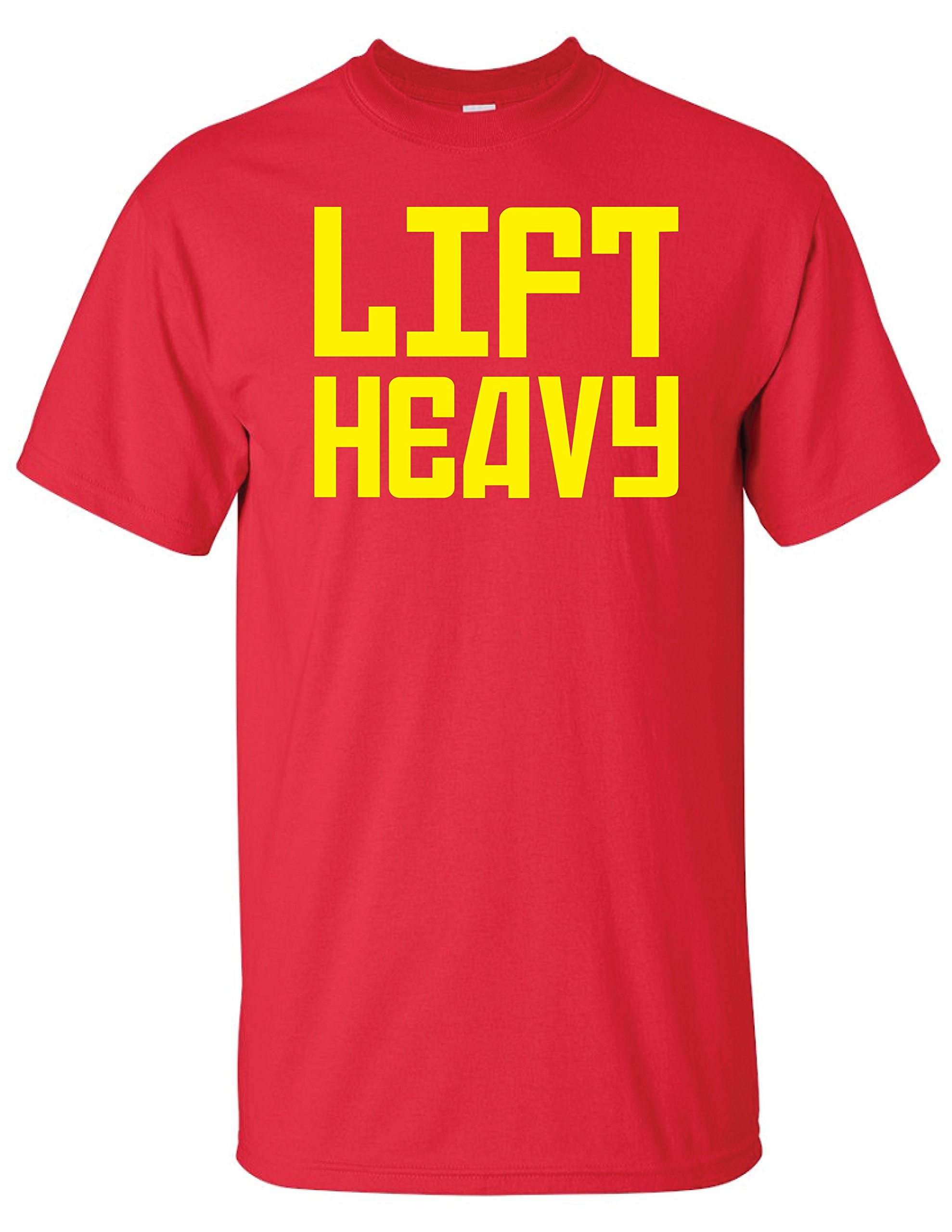Lift Heavy Red T-Shirt for Men - Durable Workout & Gym Shirt for Weightlifting, Training & Fitness