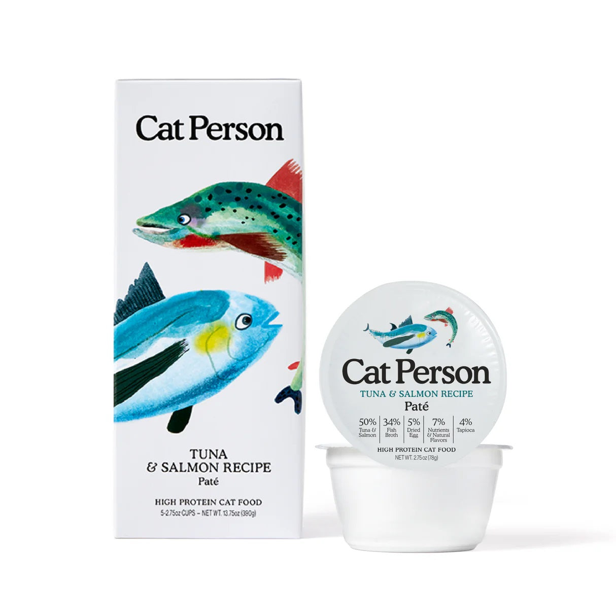 Premium Tuna & Salmon Pâté Cat Food - Grain-Free Wet Cat Food for Adult & Senior Cats - High Protein, Natural Ingredients - Perfect for Picky Eaters & Mealtime Enrichment