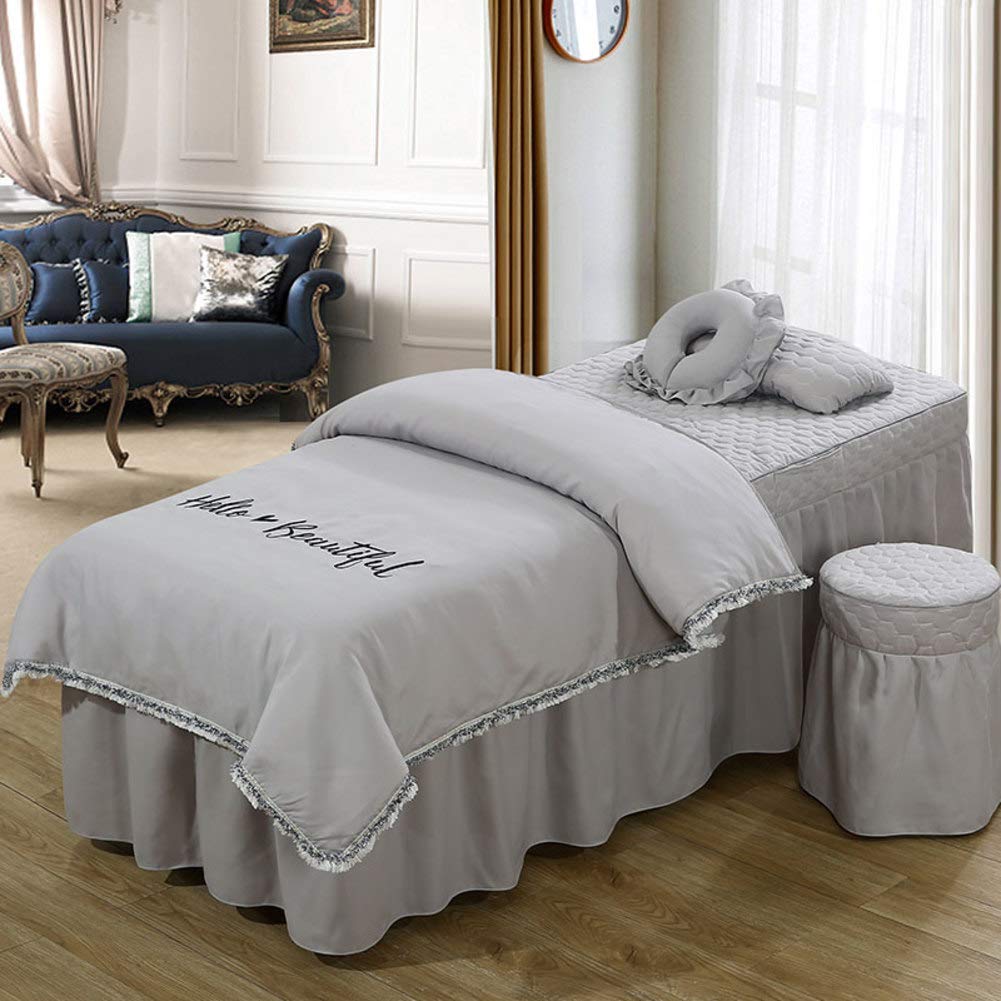 Premium Korean Beauty Bed Cover Set - 4-Piece Massage Table Sheets for Salon & Spa, 70x190cm (28x75in) - Ideal for Body Fumigation, Physiotherapy & Professional Massage Therapy Sessions