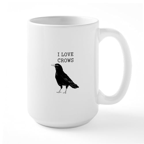 White - I Love Crows Mugs