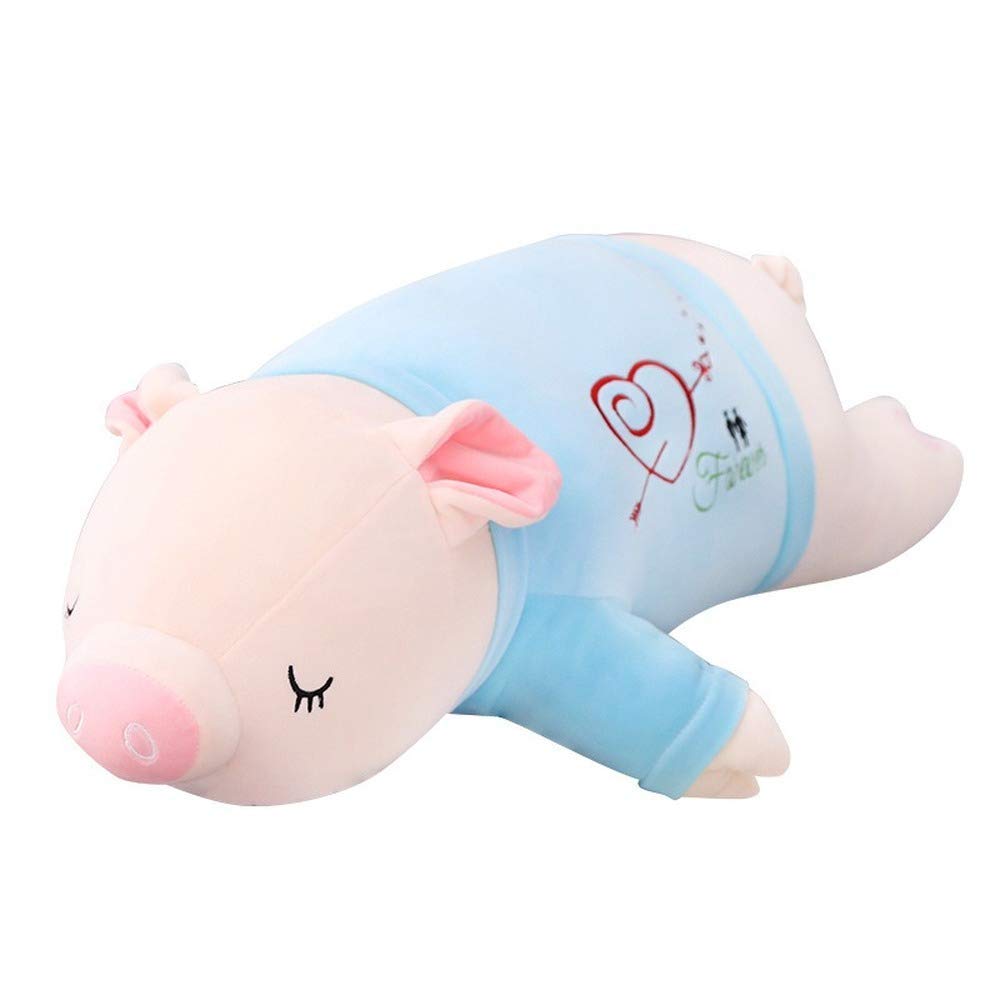 **Soft Cuddly Pig Plush Toy Pillow for Kids - 47.2in/120cm Large Stuffed Animal Gift for Boys & Girls (Blue) - Perfect for Bedtime, Nursery Decor & Comfort**