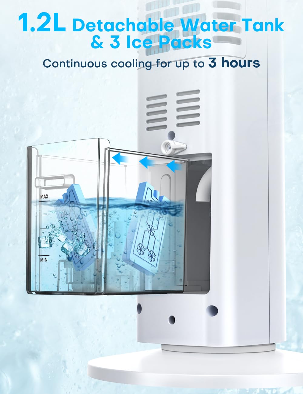 BALKO 35 Inch Evaporative Air Cooler - 2024 Upgraded Portable Swamp Cooler with 20Ft Remote, 70° Oscillation, 3 Speed Settings & Smart Timer - Energy Efficient Windowless Air Conditioner for Bedroom, Living Room, Office & Outdoor Use