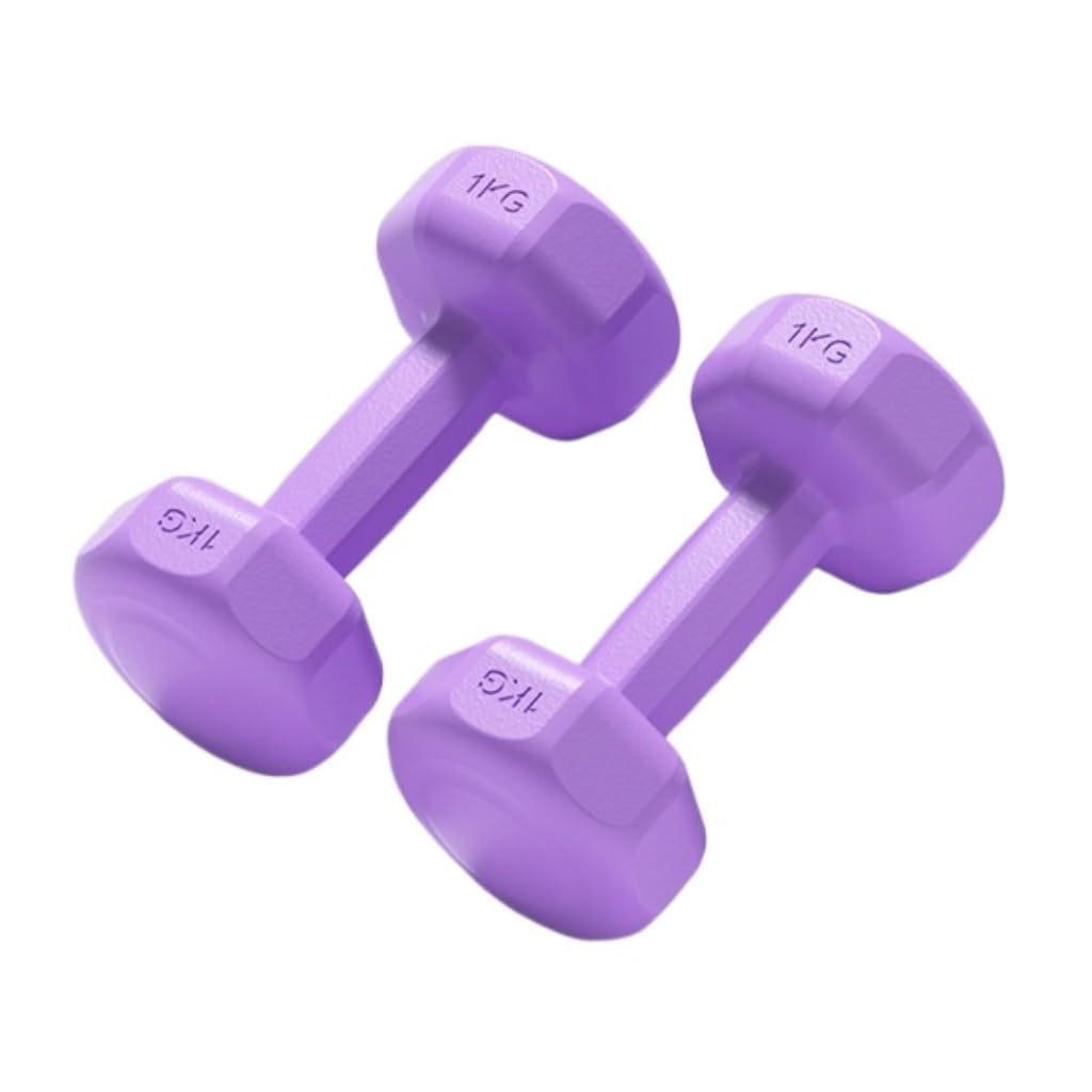 Purple 3kg Small Dumbbells for Women & Men - Home Fitness Kettlebell, Arm Muscle Training, Yoga Weights - Perfect for Home Gym, Strength Training & Yoga Workouts