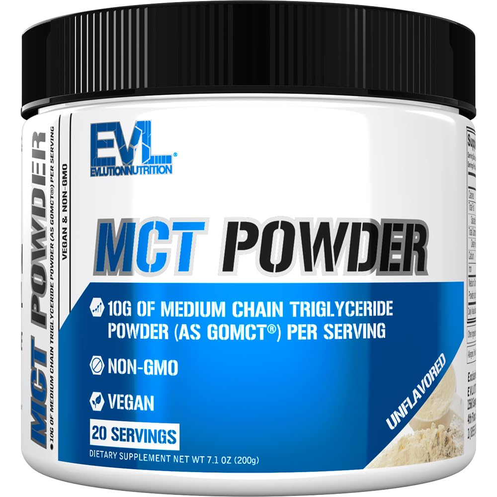 EVLution Nutrition MCT Powder - Unflavored 200g | Keto & Paleo Friendly | Perfect for Coffee, Smoothies & Baking | Supports Energy & Focus