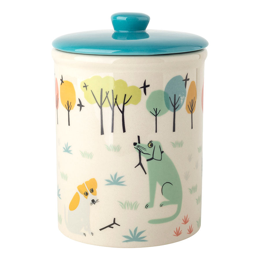 Handmade Ceramic Dog Storage Jar - Airtight Pet Treat Container for Dog Biscuits & Snacks - Perfect for Kitchen, Pantry & Dog Lovers' Home Decor