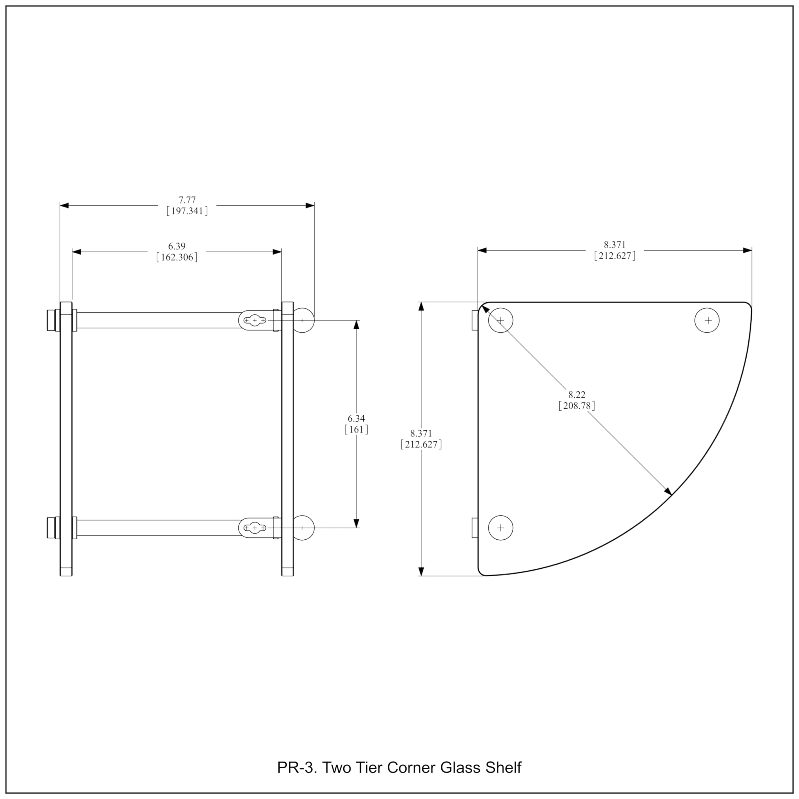 Allied Brass PR-3-ABZ Two-Tier Corner Glass Shelf in Antique Bronze - Space-Saving Bathroom & Kitchen Storage Solution