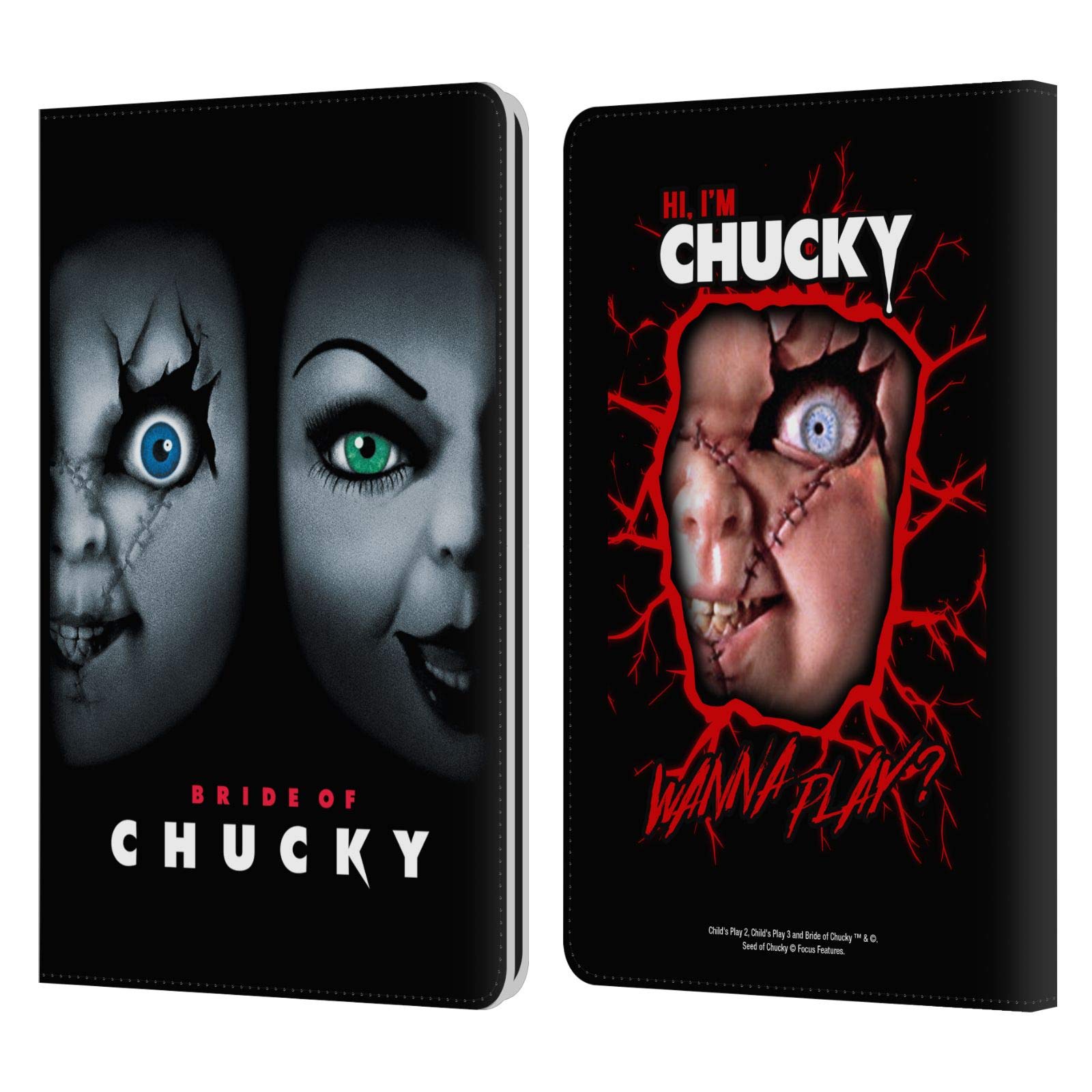 Officially Licensed Bride of Chucky Leather Wallet Case for Kindle Paperwhite 1/2/3 - Horror Movie Book Cover with Key Art Poster Design | Perfect Gift for Horror Fans & Kindle Protection