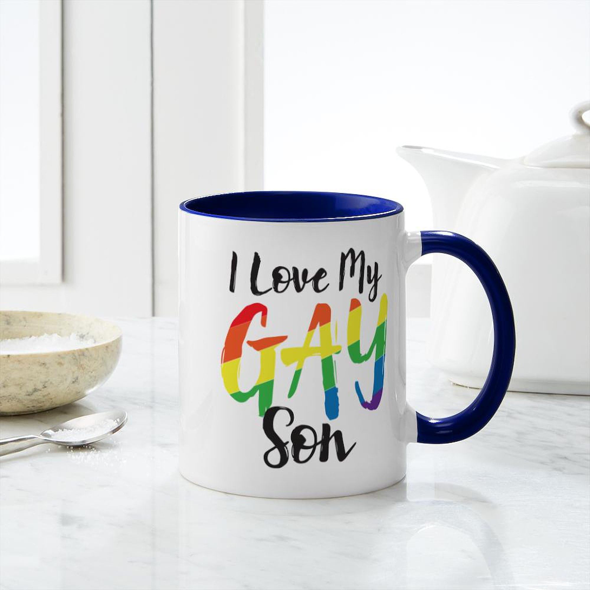 I Love My Gay Son Mug - 11 oz (325 ml) Ceramic Coffee Cup for Parents - Perfect for Tea, Hot Chocolate & Morning Coffee at Home or Office