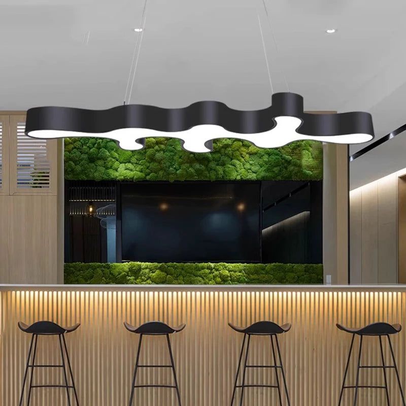 Modern Amoeba Kitchen Island LED Hanging Light - Adjustable Dimmable Pendant Lighting for Dining Room, Bar Counter & Breakfast Nook - Energy Efficient LED Chandelier for Home Decor