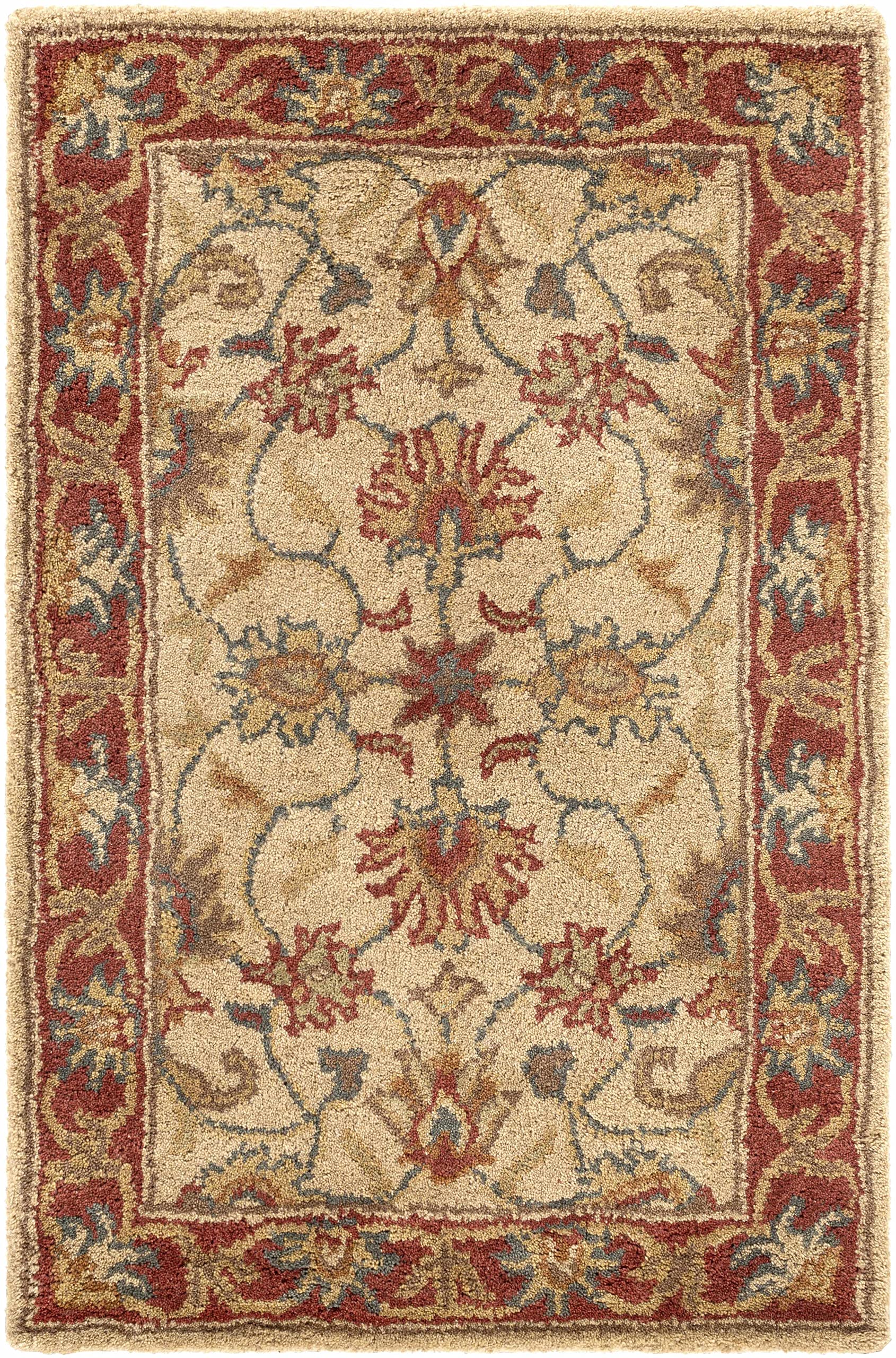 Hauteloom Dresher Wool Area Rug - Traditional Brown & Red 9' x 12' - Soft & Durable for Living Room, Bedroom, Office - Perfect for Home Decor & Cozy Spaces