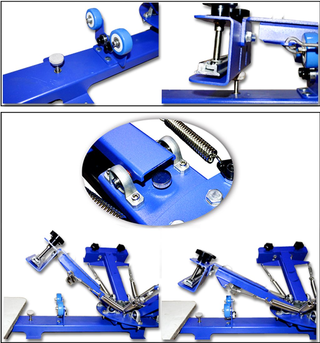 4 Station 3 Color Screen Printing Machine with Rotating Screen & Platen - Professional T-Shirt Printing Press with Built-in Dryer for DIY, Custom Apparel & Small Business